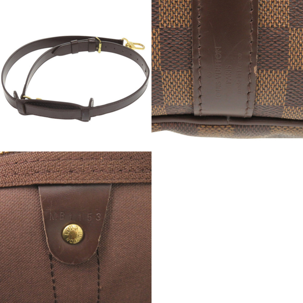 Louis Vuitton Damier Brown Damier Canvas Boston Bag (Pre-Owned)