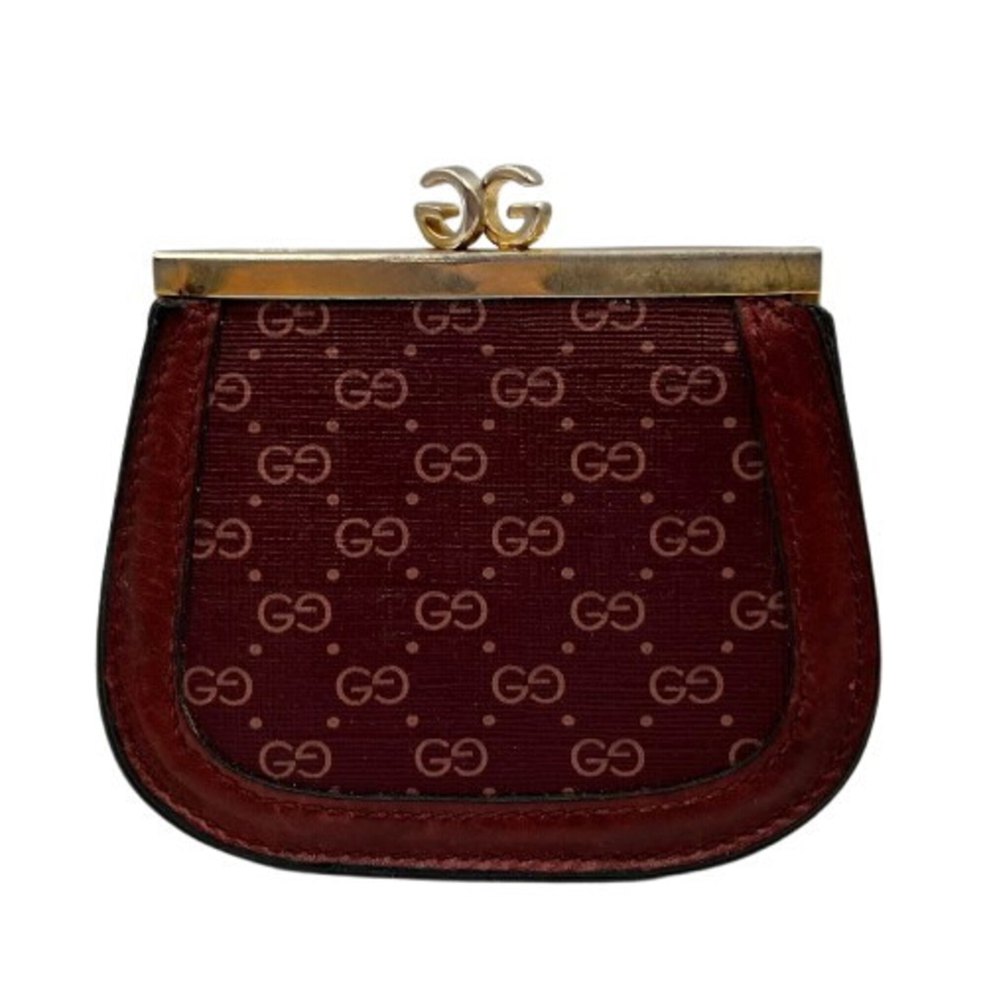 Gucci Bordeaux Leather Coin Purse/Coin Case (Pre-Owned)