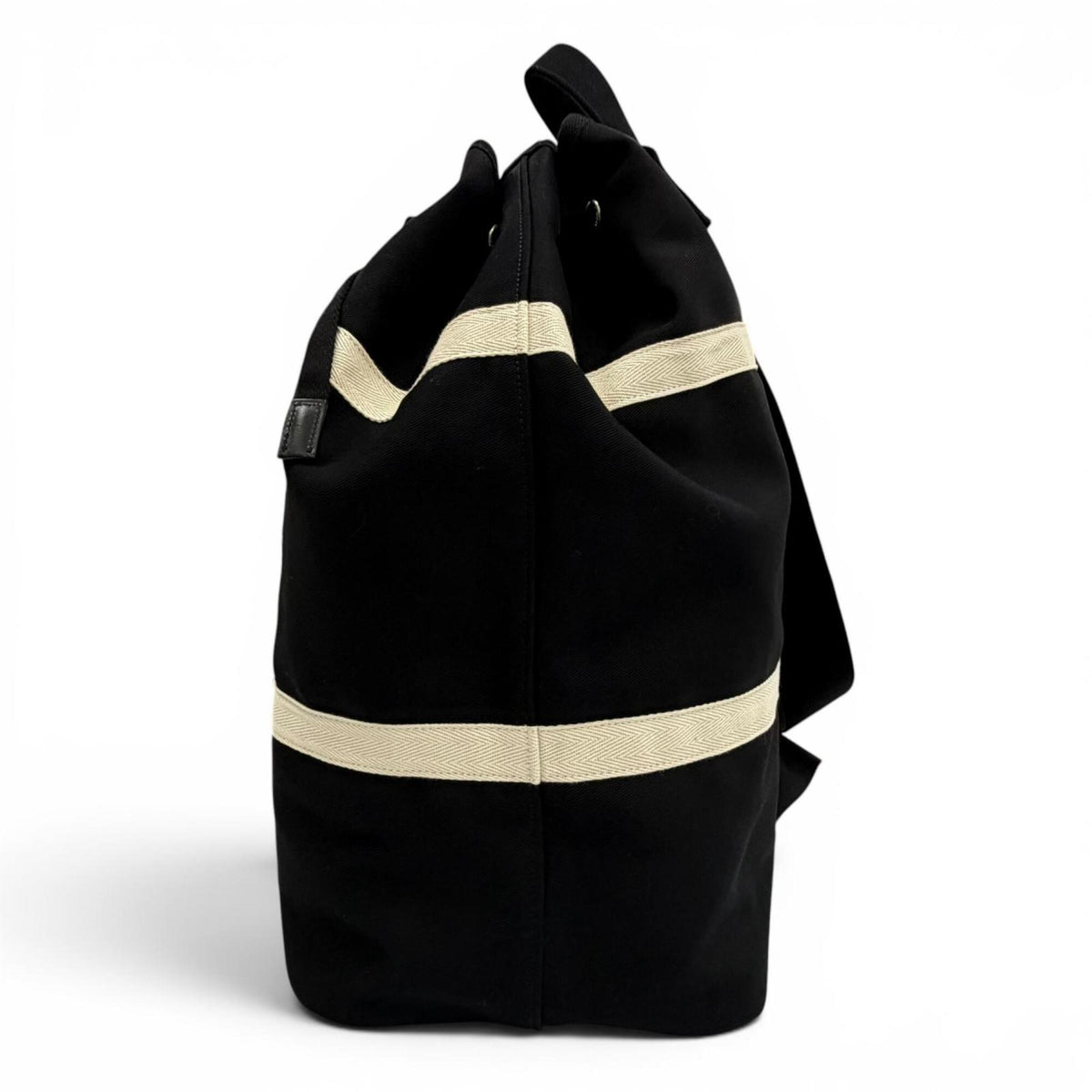 Saint Laurent Black Canvas Leather Pouch Shoulder Bag (Pre-Owned)