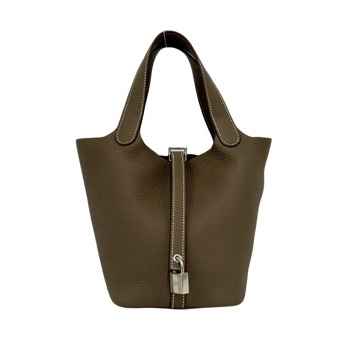Hermes Beige Taurillon Clemence Leather Handbag (Pre-Owned)