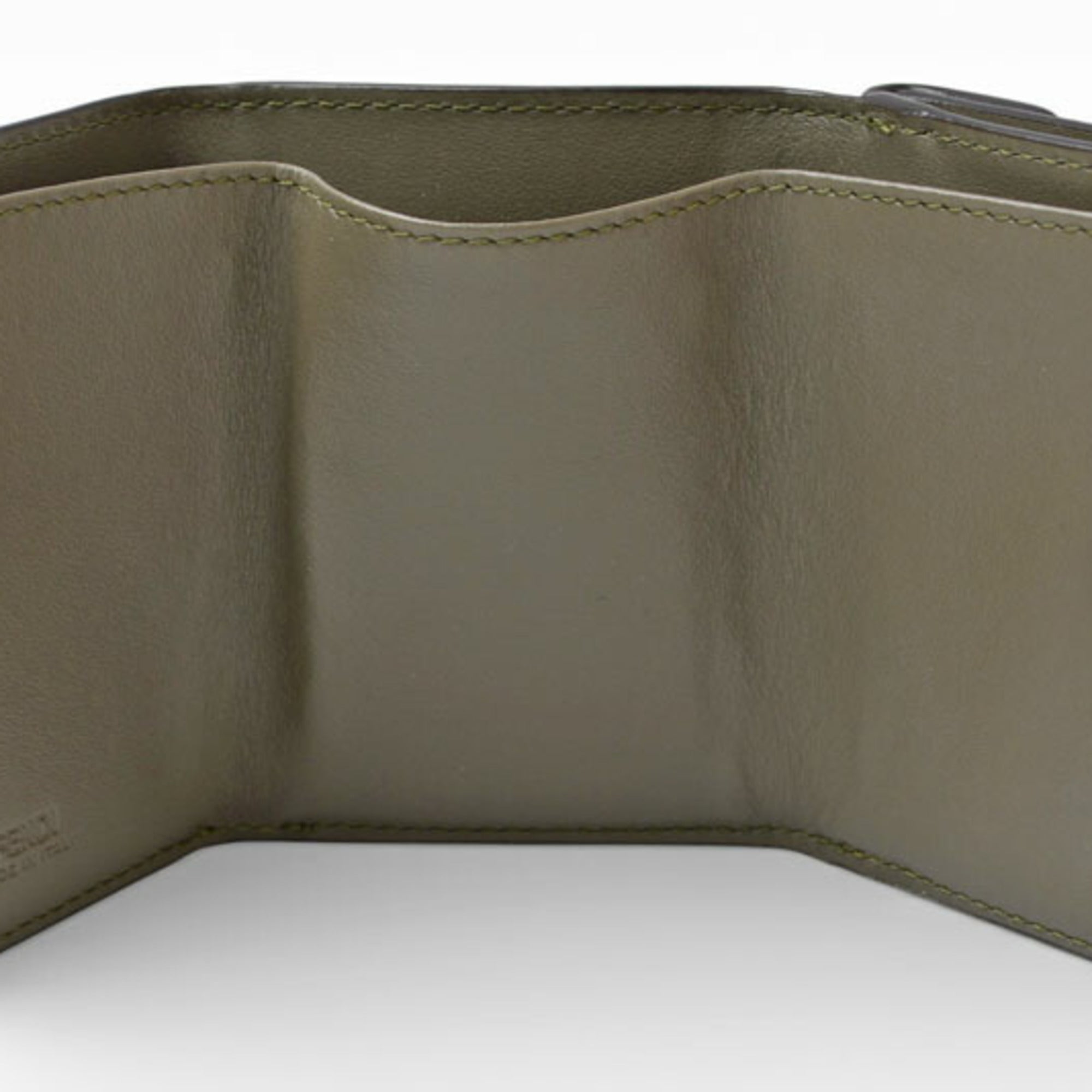 Fendi Khaki Leather Wallet (Tri-Fold) (Pre-Owned)