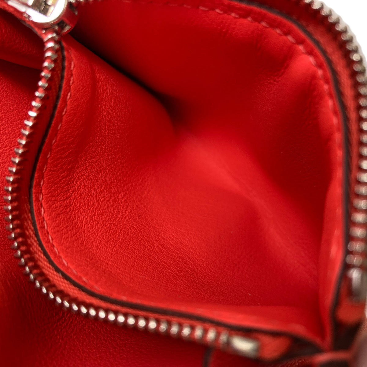 Hermes Beige Red Color Silk Wallet (Bi-Fold) (Pre-Owned)