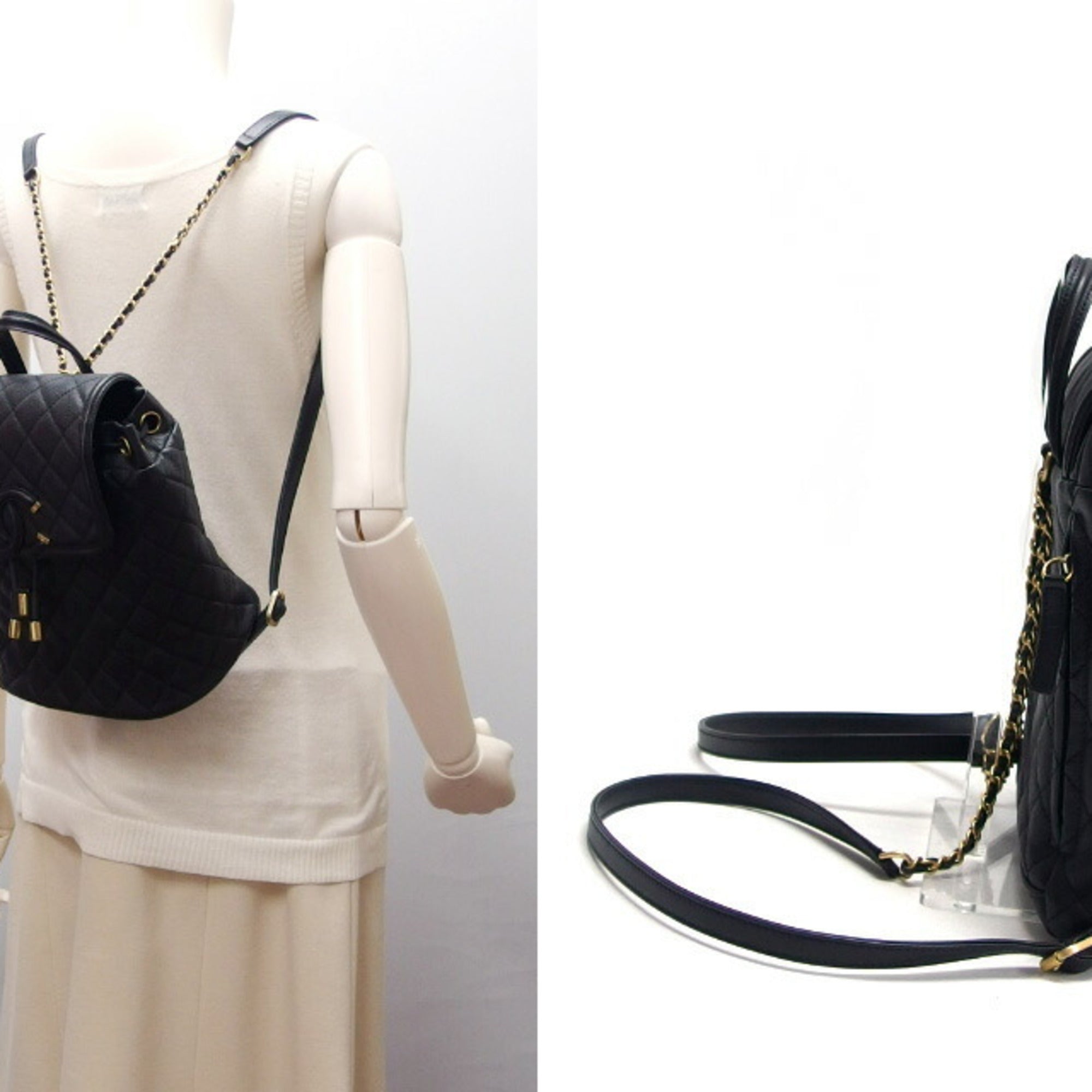 Chanel Black Grained Calfskin Backpack (Pre-Owned)
