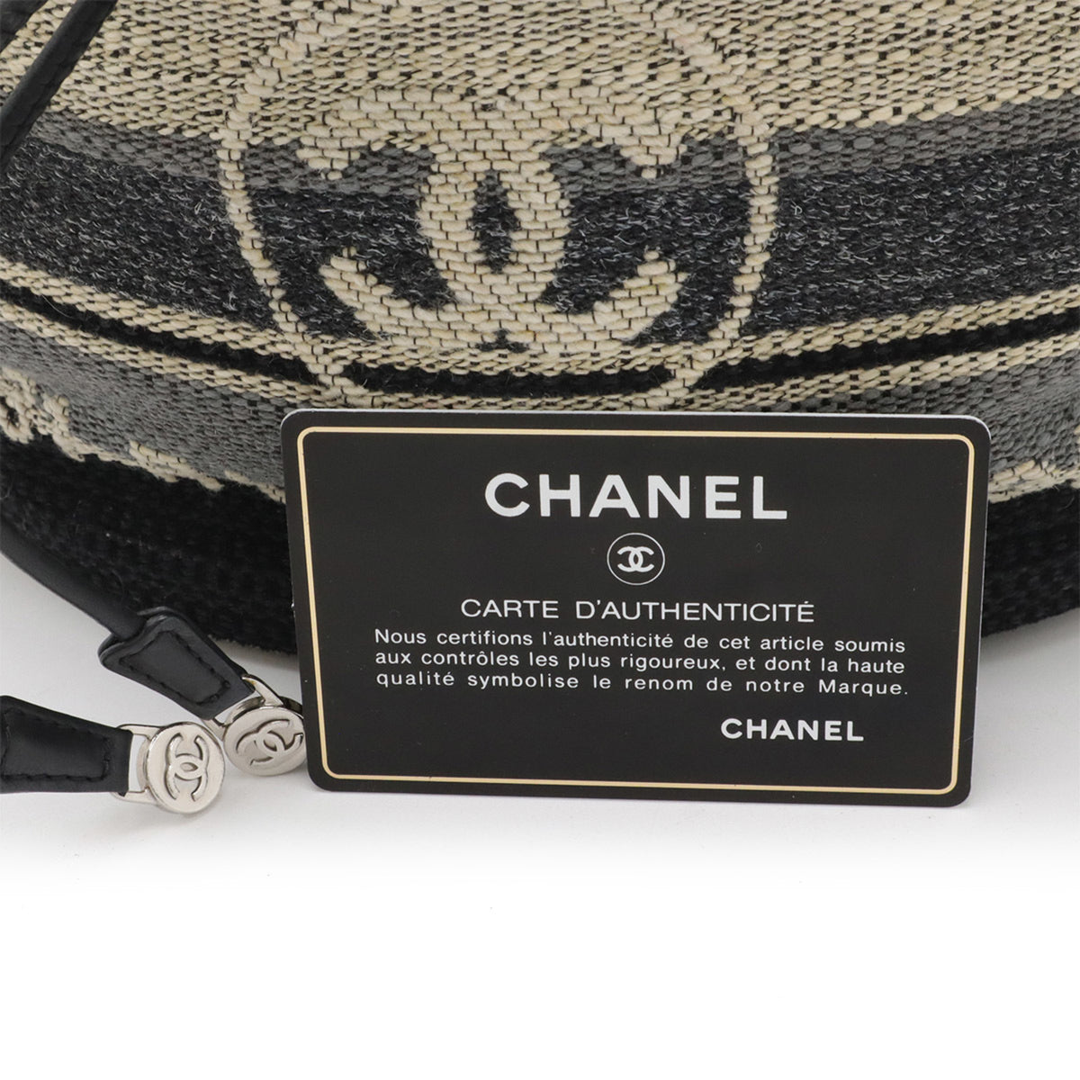 Chanel Black Multi-Color Canvas Leather Shoulder Bag (Pre-Owned)