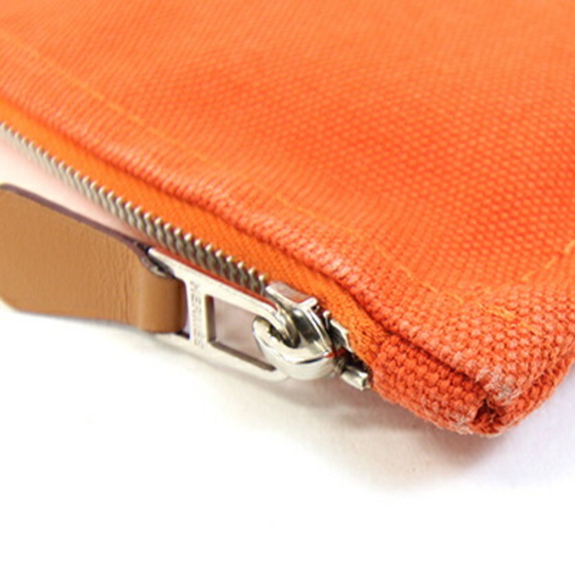 Hermes Orange Canvas Pouch (Pre-Owned)