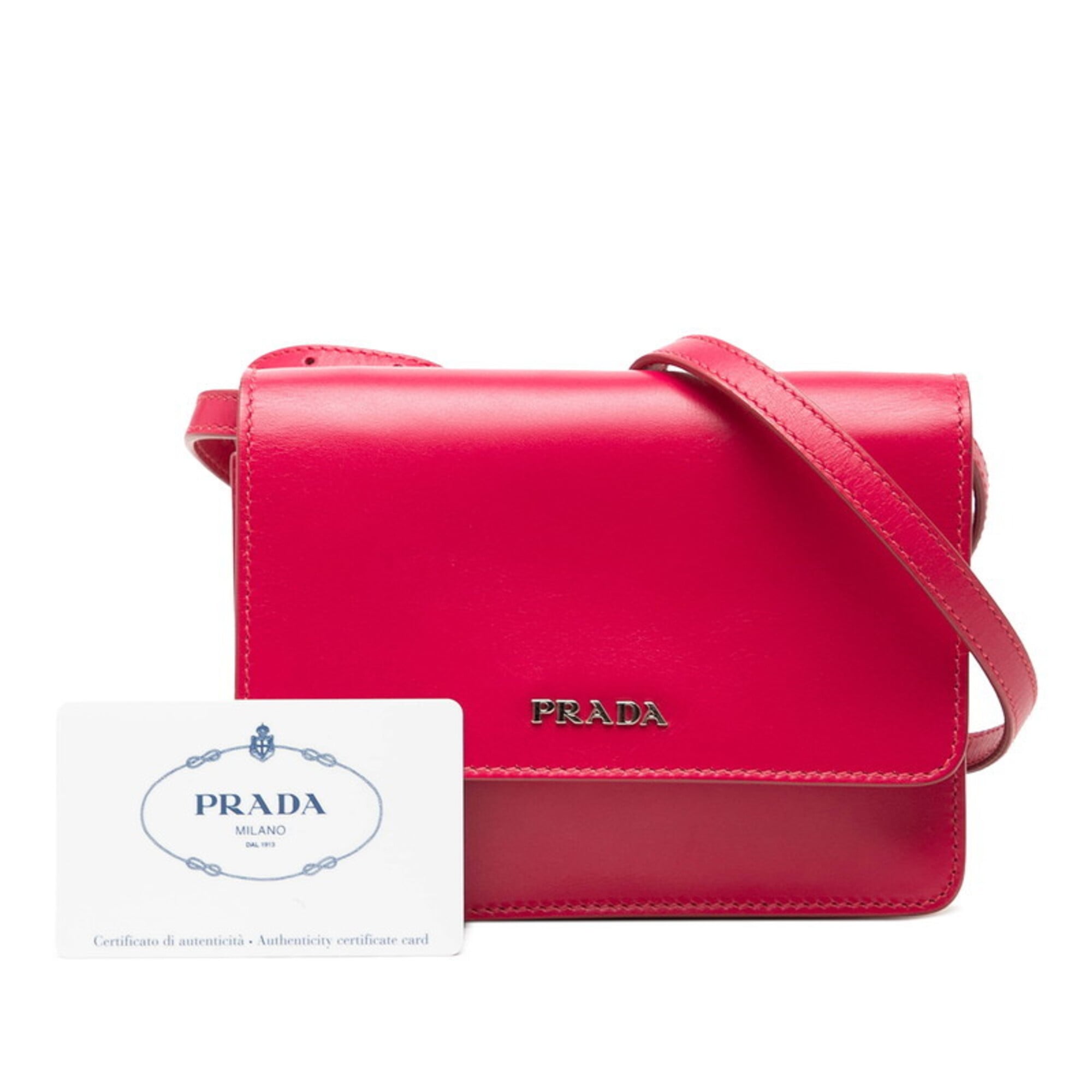 Prada Pink Leather Shoulder Bag (Pre-Owned)