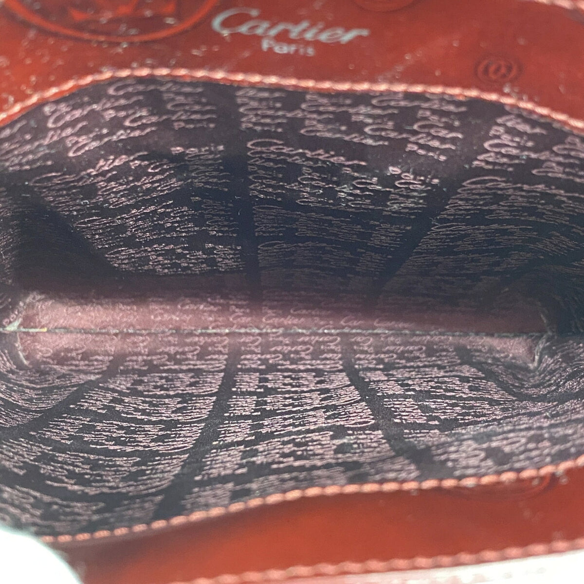 Cartier Bordeaux Patent Leather Handbag (Pre-Owned)