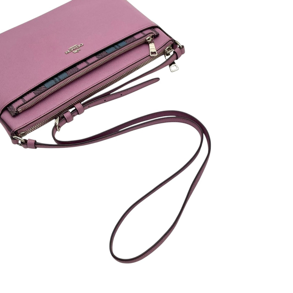 Coach Light Purple Leather Canvas Shoulder Bag (Pre-Owned)