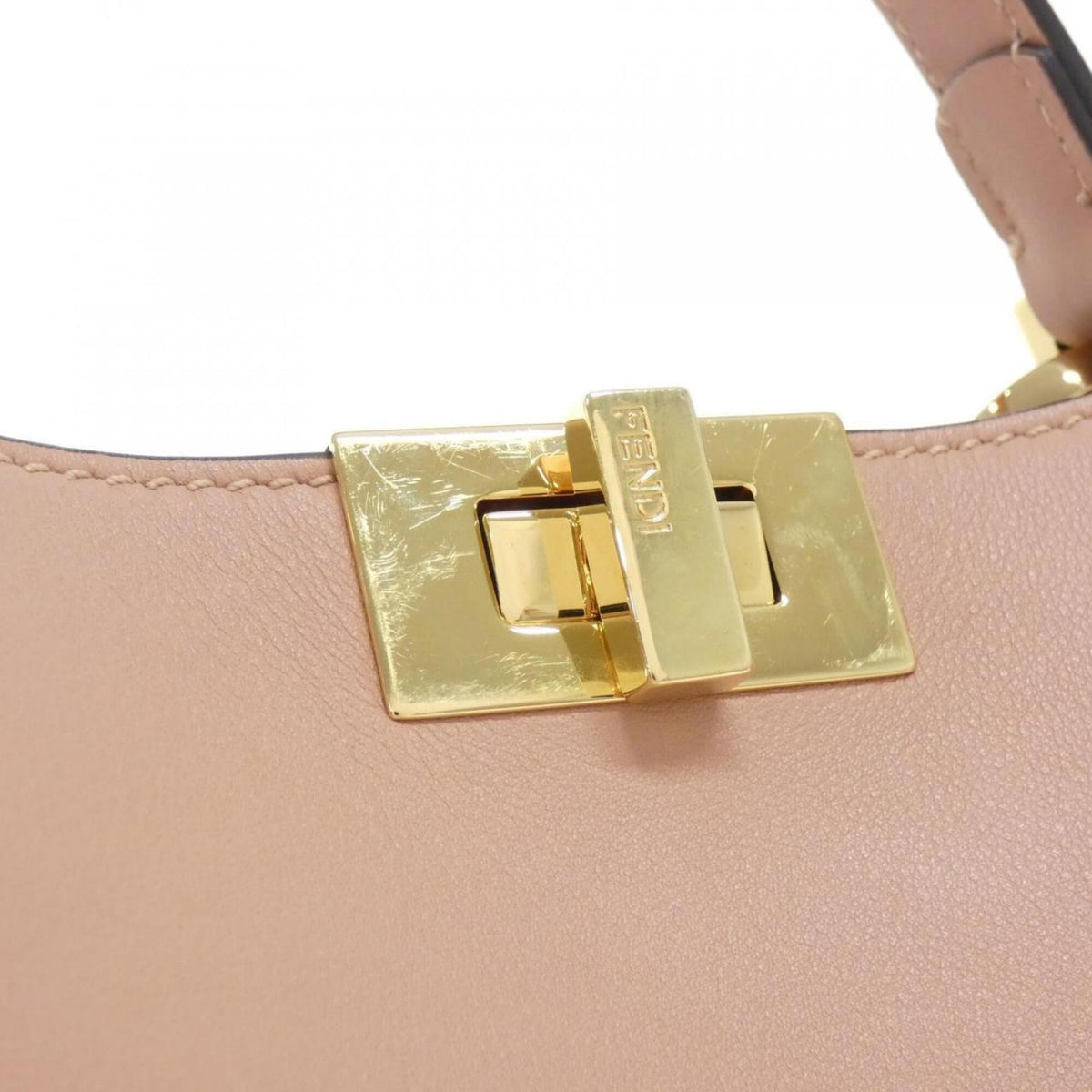 Fendi Peekaboo Pink Leather Handbag (Pre-Owned)