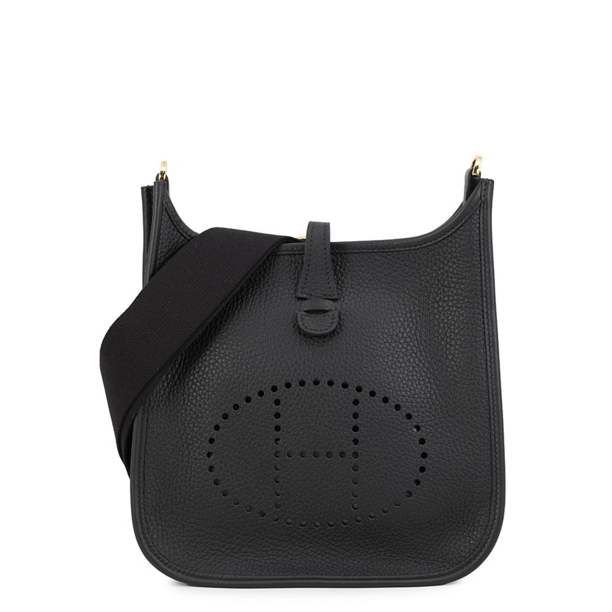 Hermes Black Taurillon Clemence Leather Shoulder Bag (Pre-Owned)