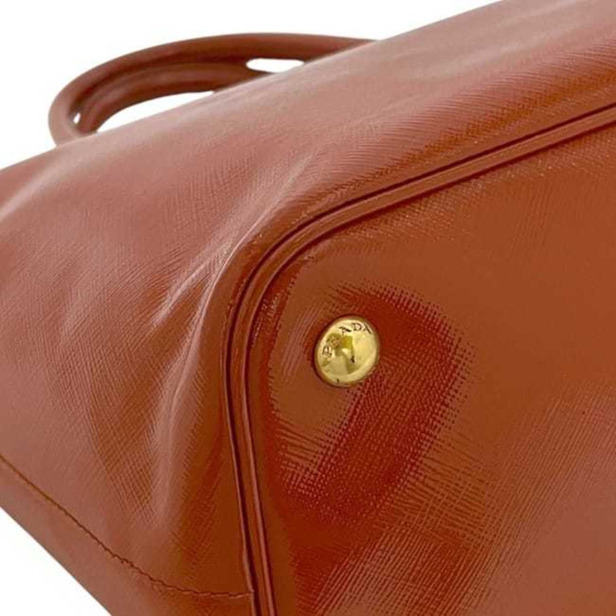 Prada Orange Patent Leather Leather Handbag Tote Bag (Pre-Owned)