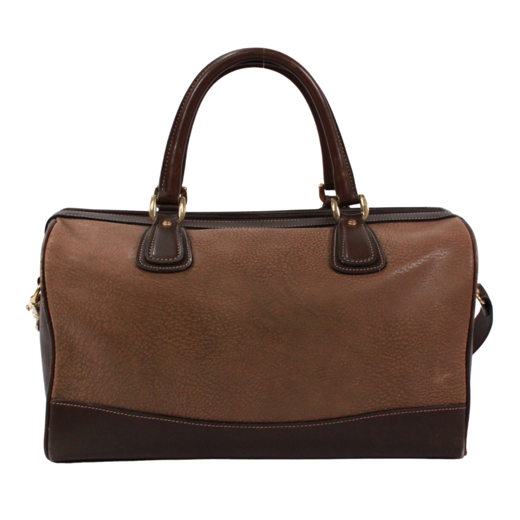 Gucci Brown Leather Boston Bag Handbag (Pre-Owned)