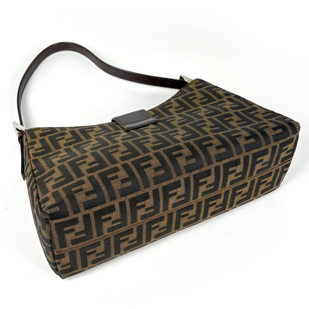 Fendi Brown Canvas Leather Shoulder Bag (Pre-Owned)