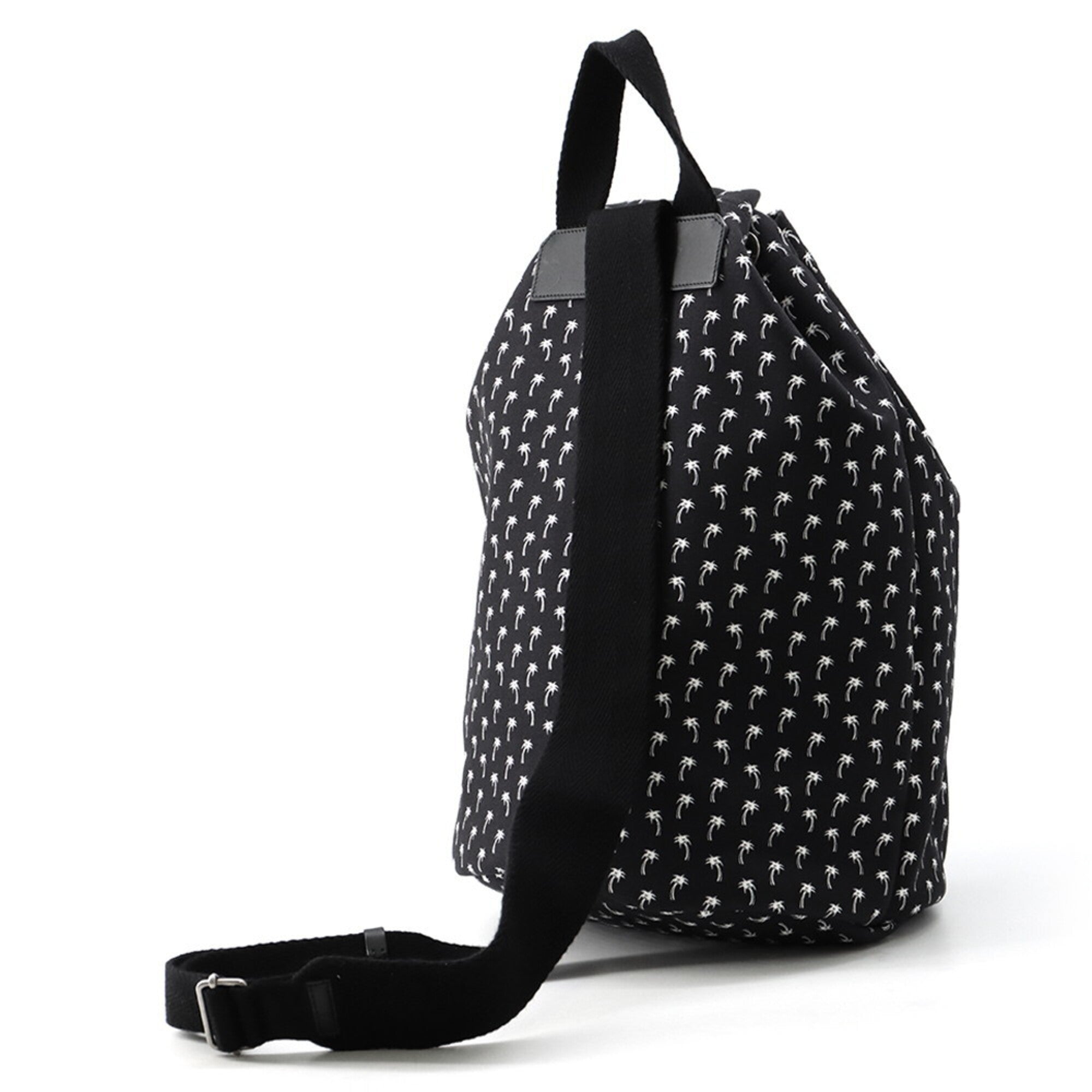 Yves Saint Laurent Black White Canvas Handbag Pouch Shoulder Bag (Pre-Owned)