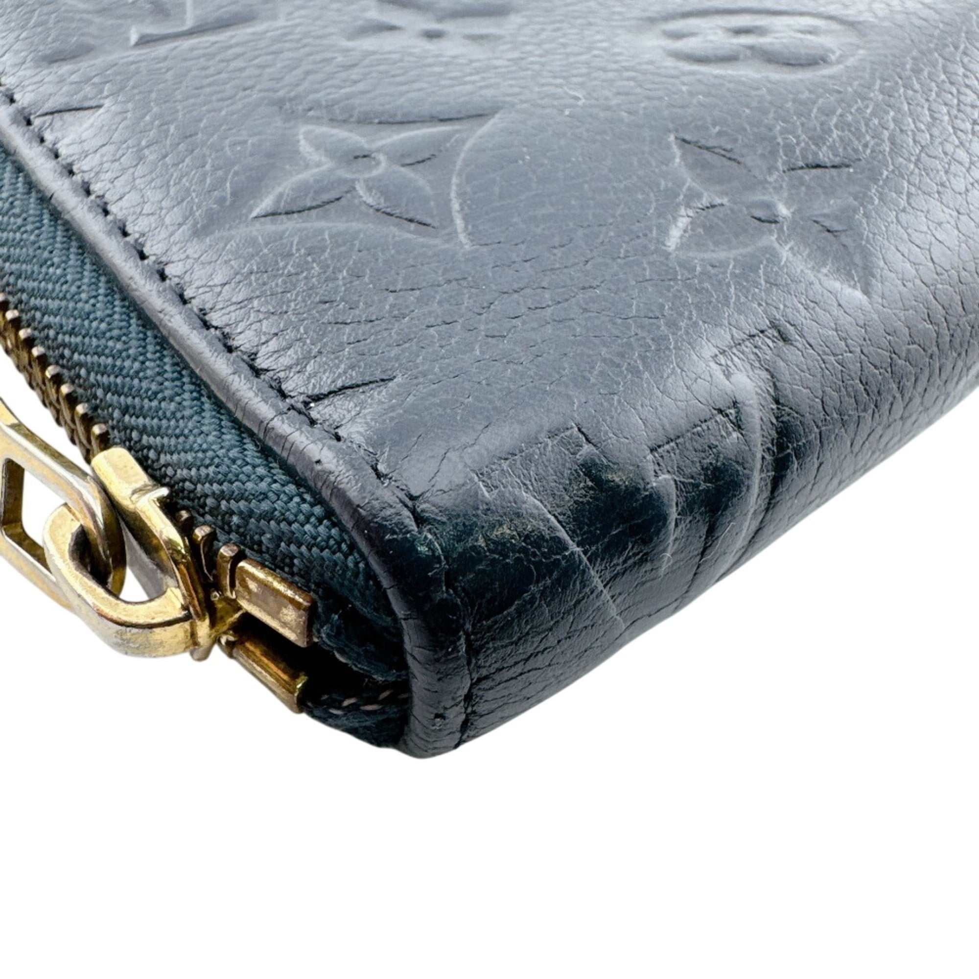 Louis Vuitton Navy Leather Long Wallet (Bi-Fold) (Pre-Owned)