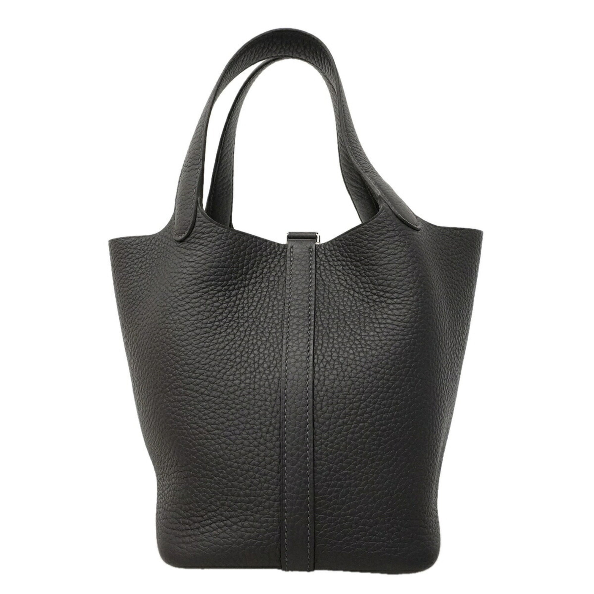 Hermes Black Taurillon Clemence Leather Handbag (Pre-Owned)