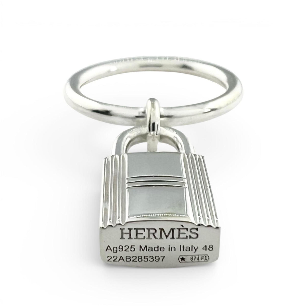 Hermes Silver Silver 925 Band Ring (Pre-Owned)