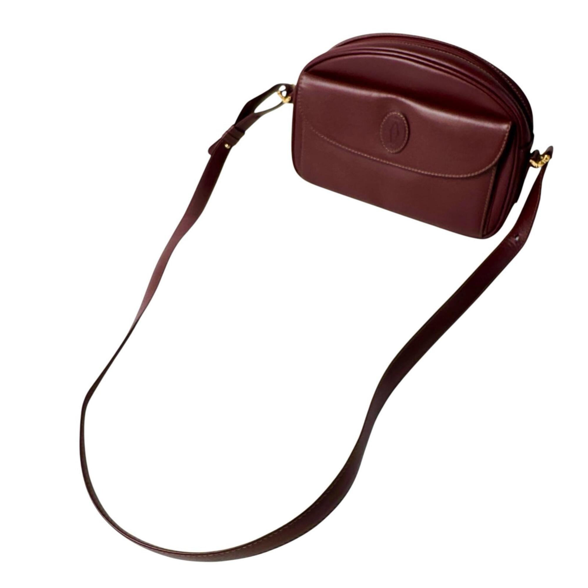 Cartier Bordeaux Leather Shoulder Bag (Pre-Owned)