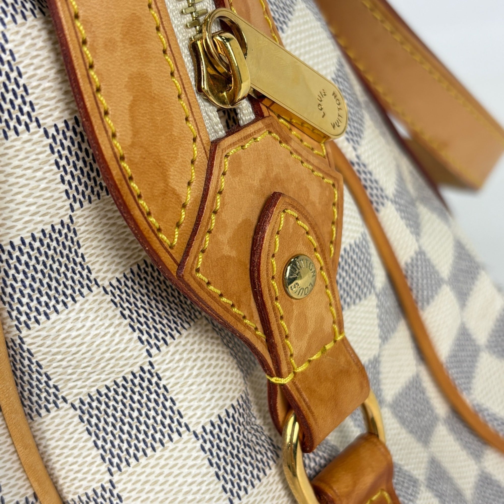 Louis Vuitton White Damier Azur Handbag Shoulder Bag Tote Bag (Pre-Owned)