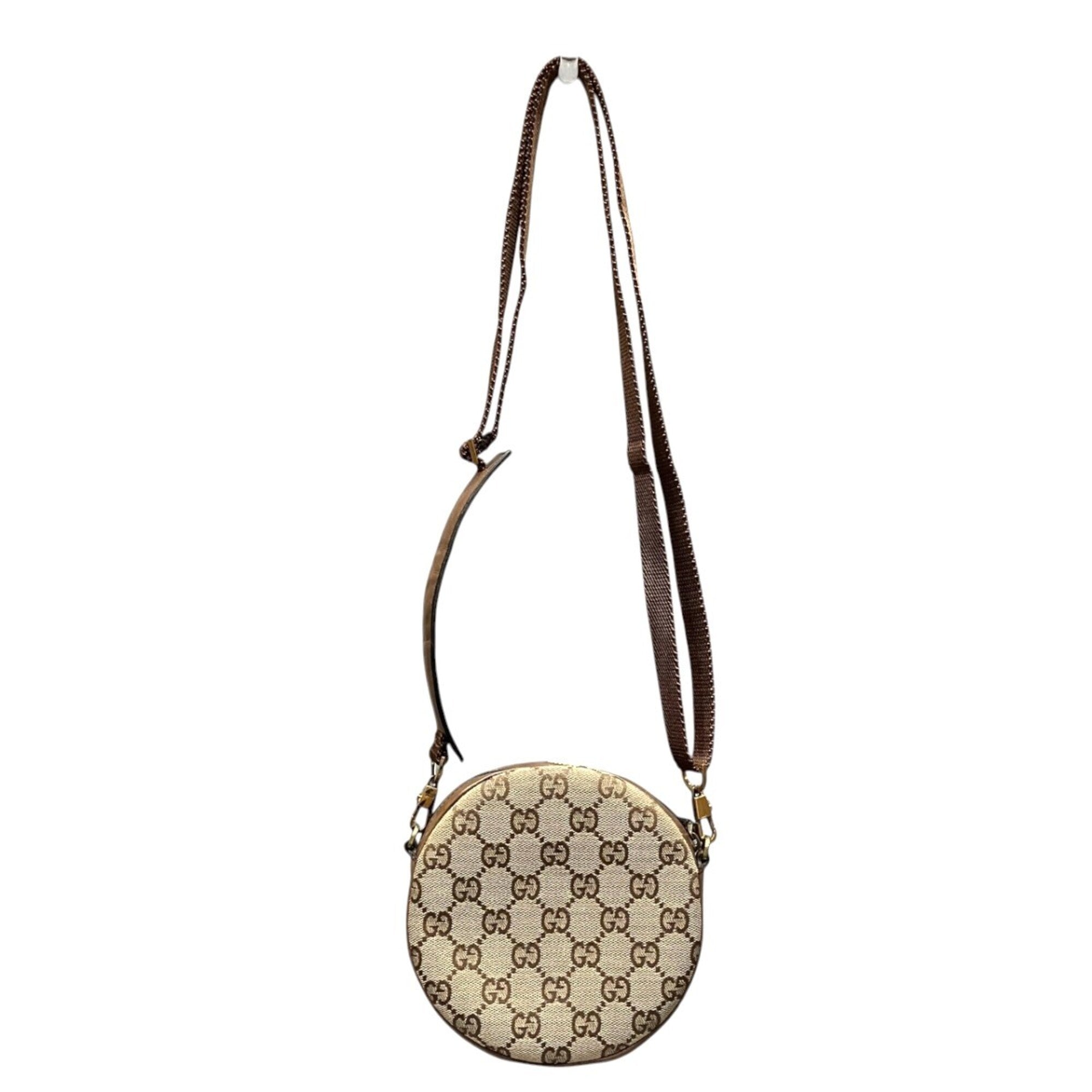 Gucci Gg Canvas Beige Brown Gg Canvas Shoulder Bag (Pre-Owned)