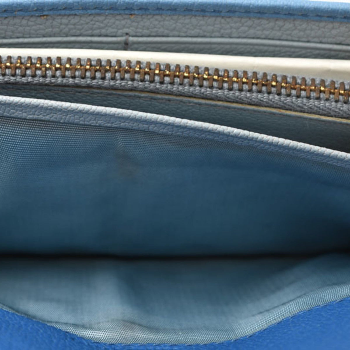 Miu Miu Blue Leather Long Wallet (Bi-Fold) (Pre-Owned)