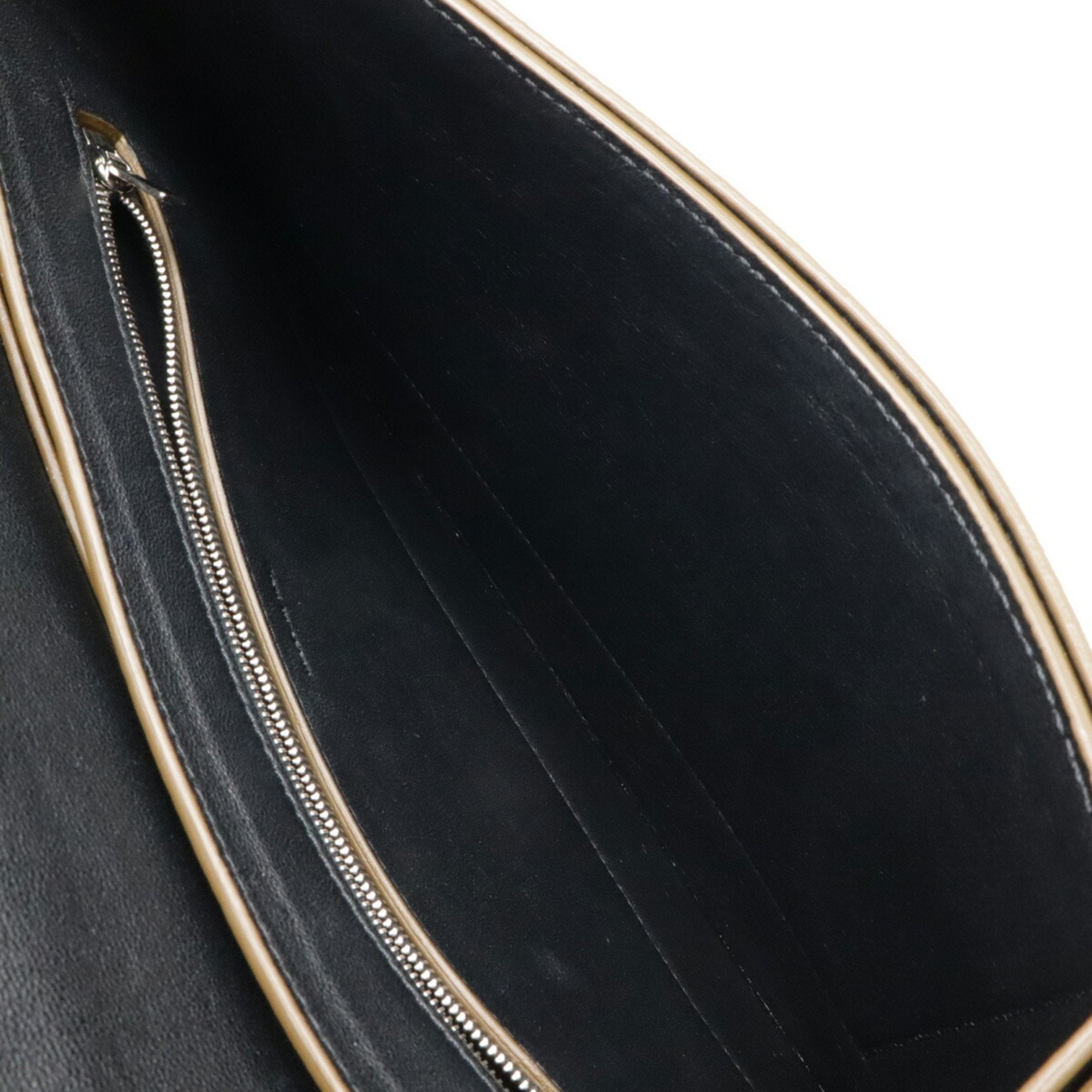 Celine Black Khaki White Leather Suede Clutch Bag Shoulder Bag (Pre-Owned)