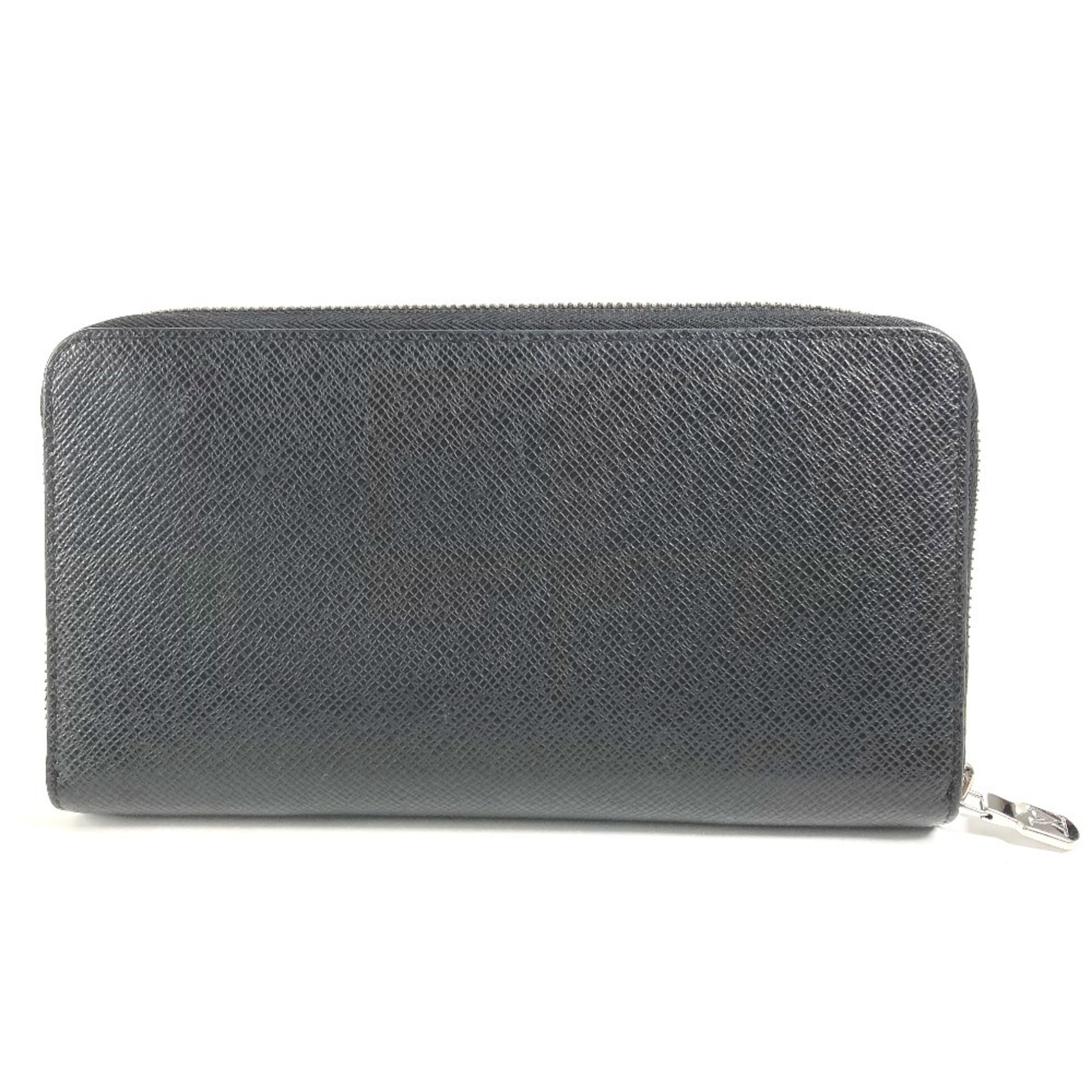 Louis Vuitton Black Taiga Leather Long Wallet (Bi-Fold) (Pre-Owned)