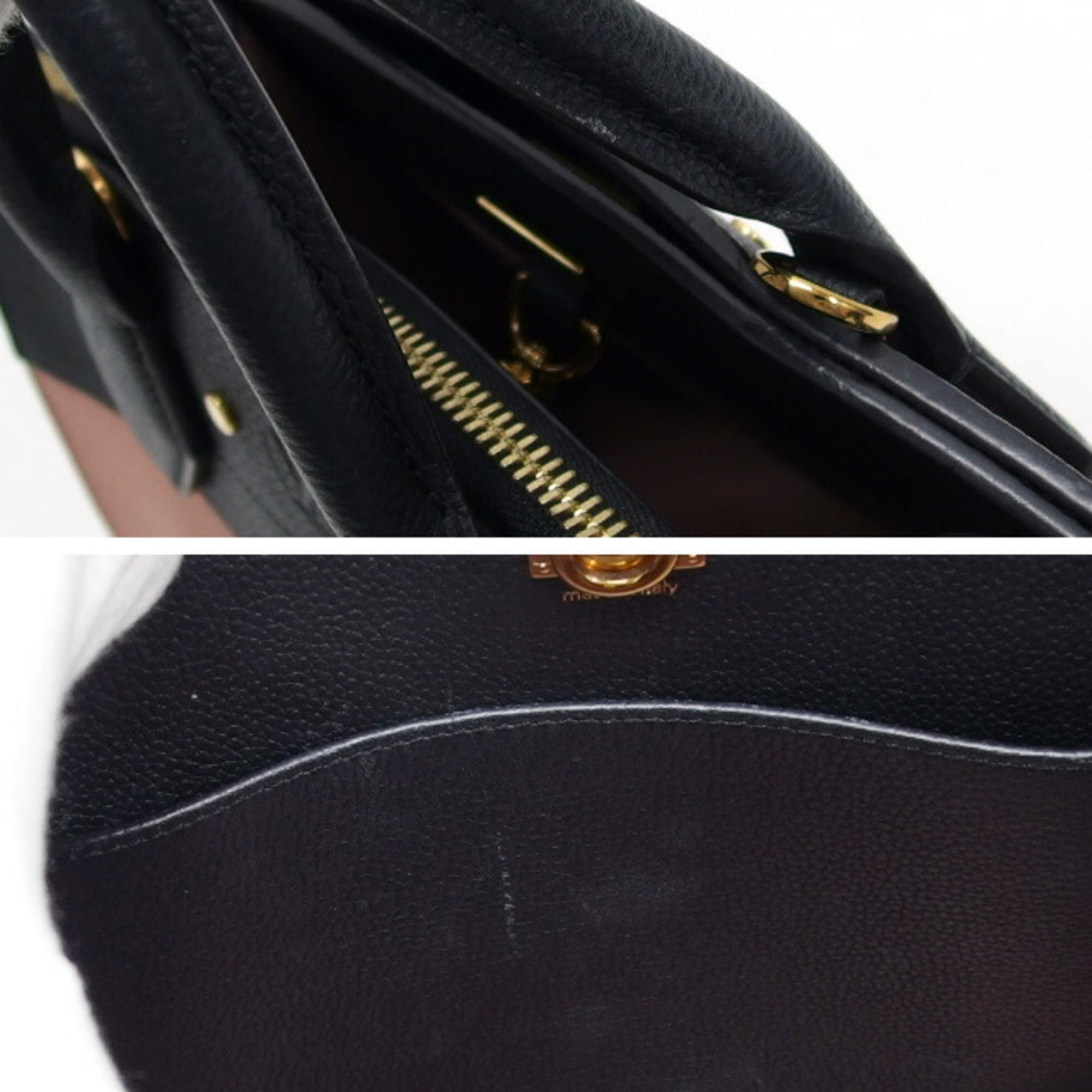 Louis Vuitton Magnolia Noir Leather Handbag Shoulder Bag (Pre-Owned)