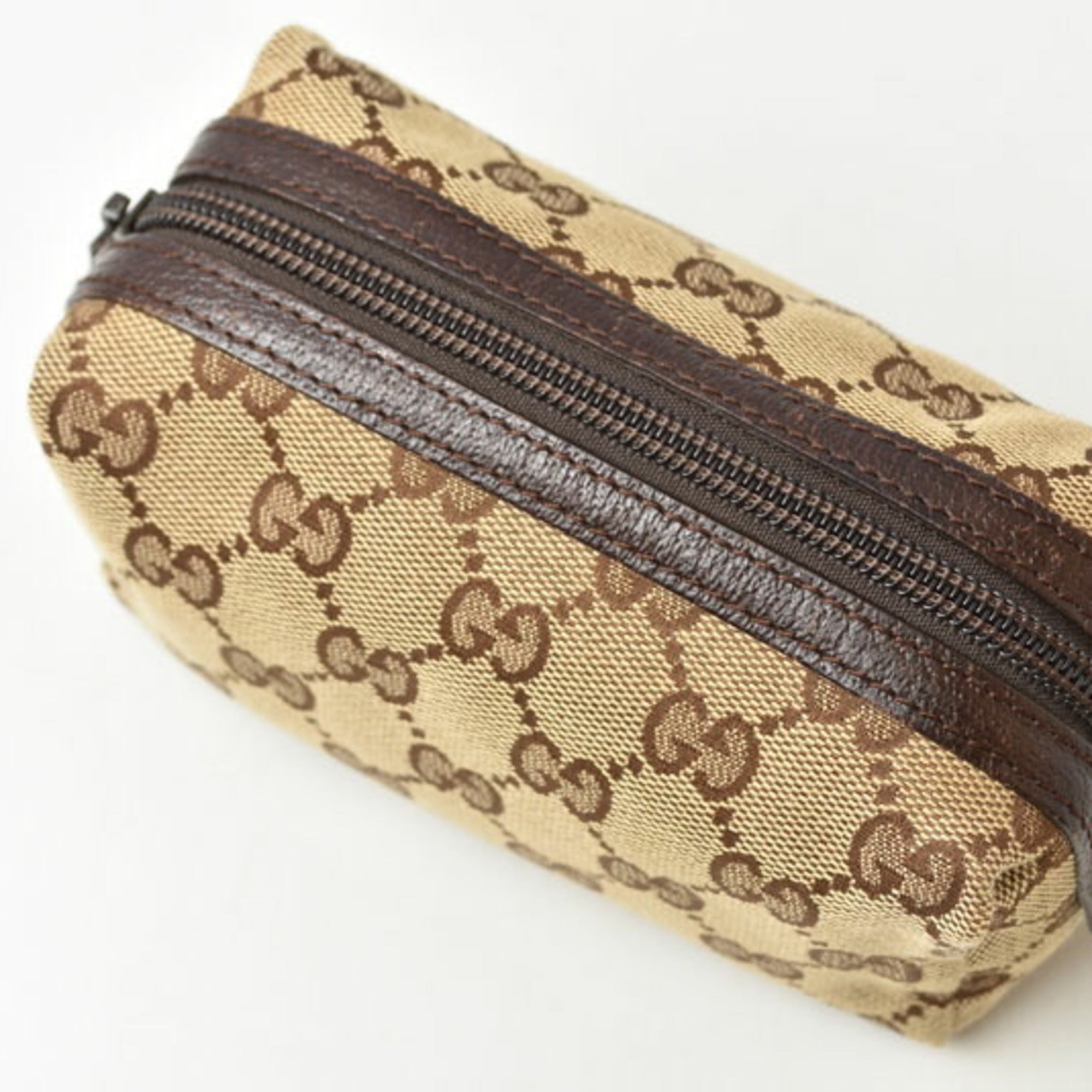 Gucci Gg Canvas Beige Brown Gg Canvas Pouch (Pre-Owned)
