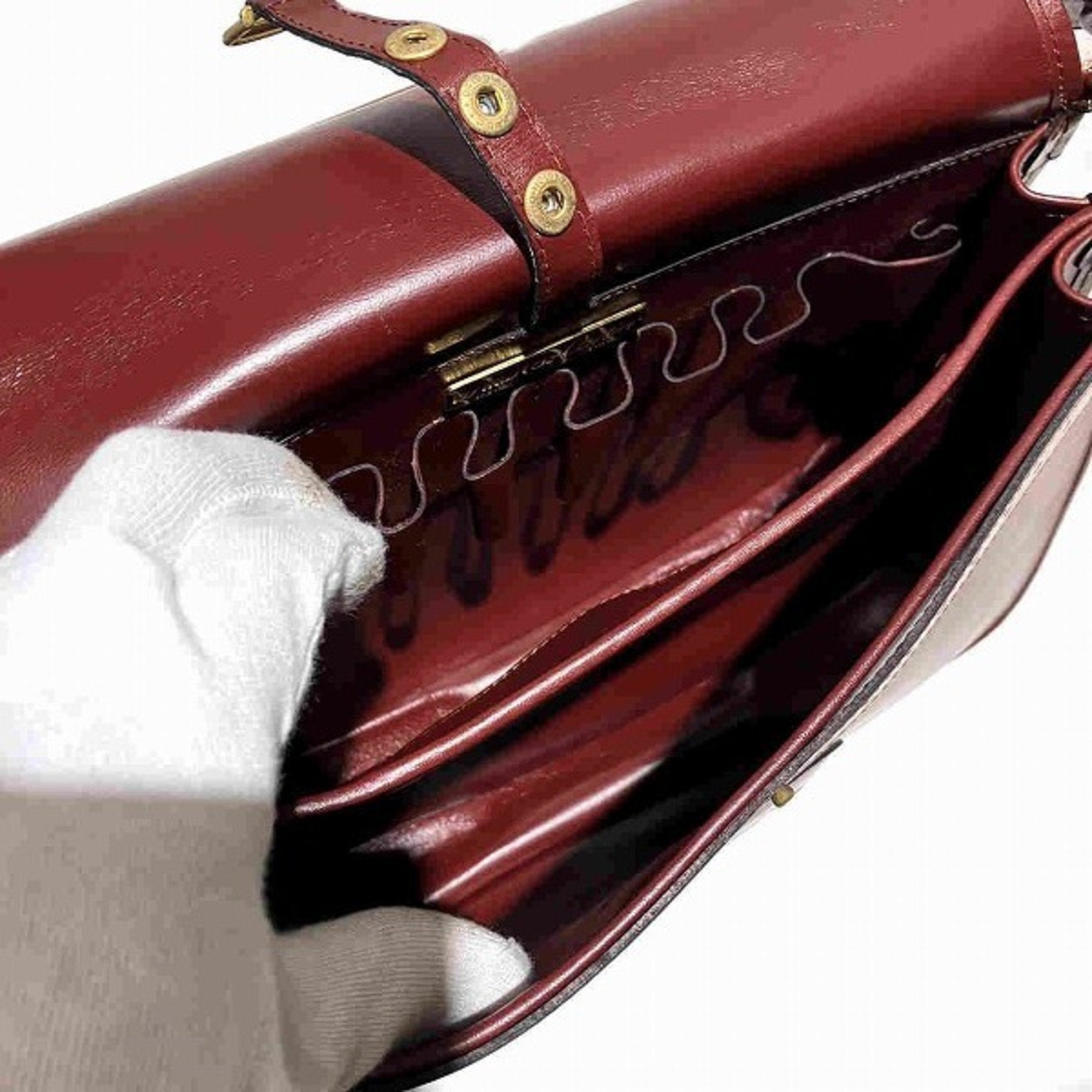 Cartier Must Bordeaux Leather Shoulder Bag (Pre-Owned)