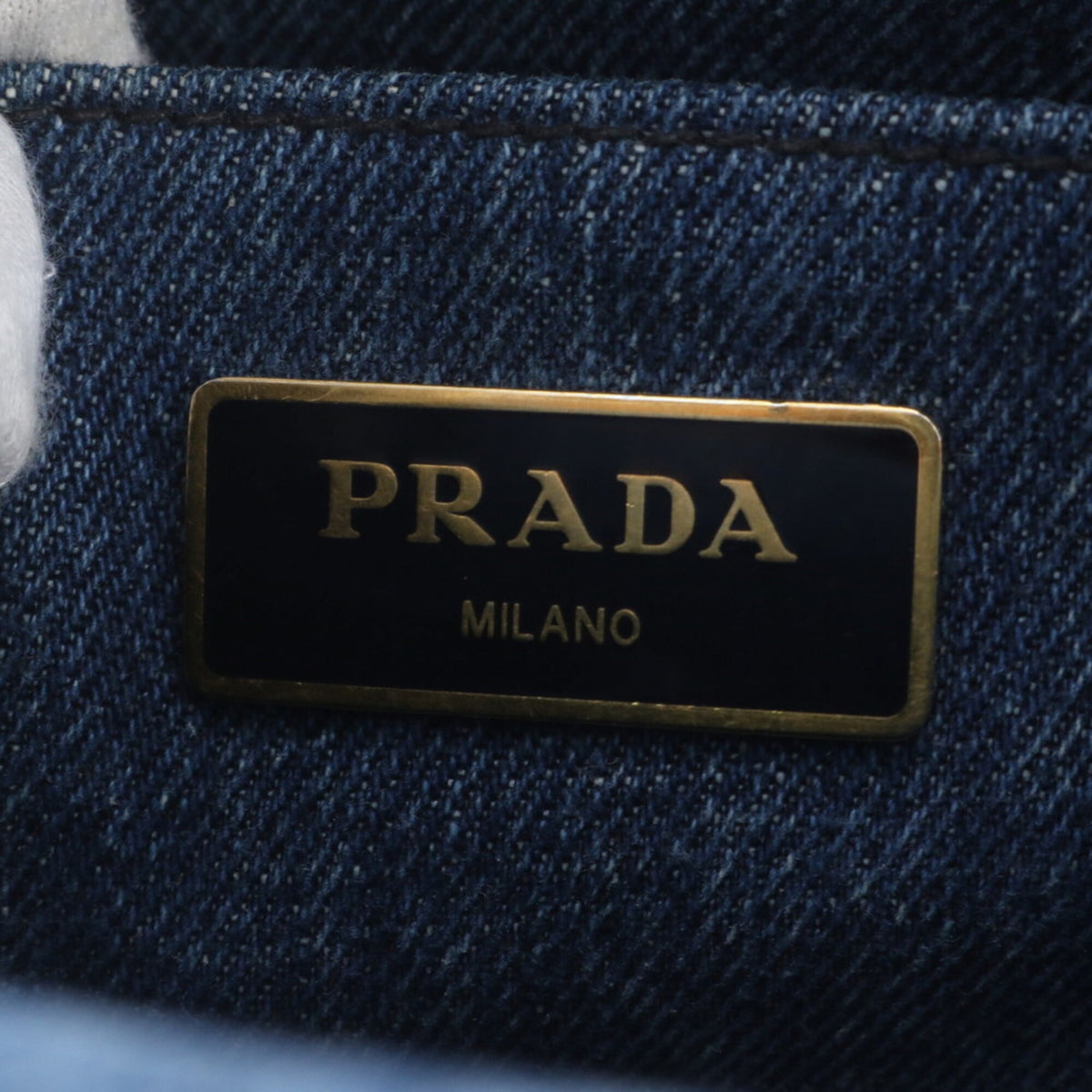 Prada Canapa Navy Handbag Shoulder Bag Tote Bag (Pre-Owned)