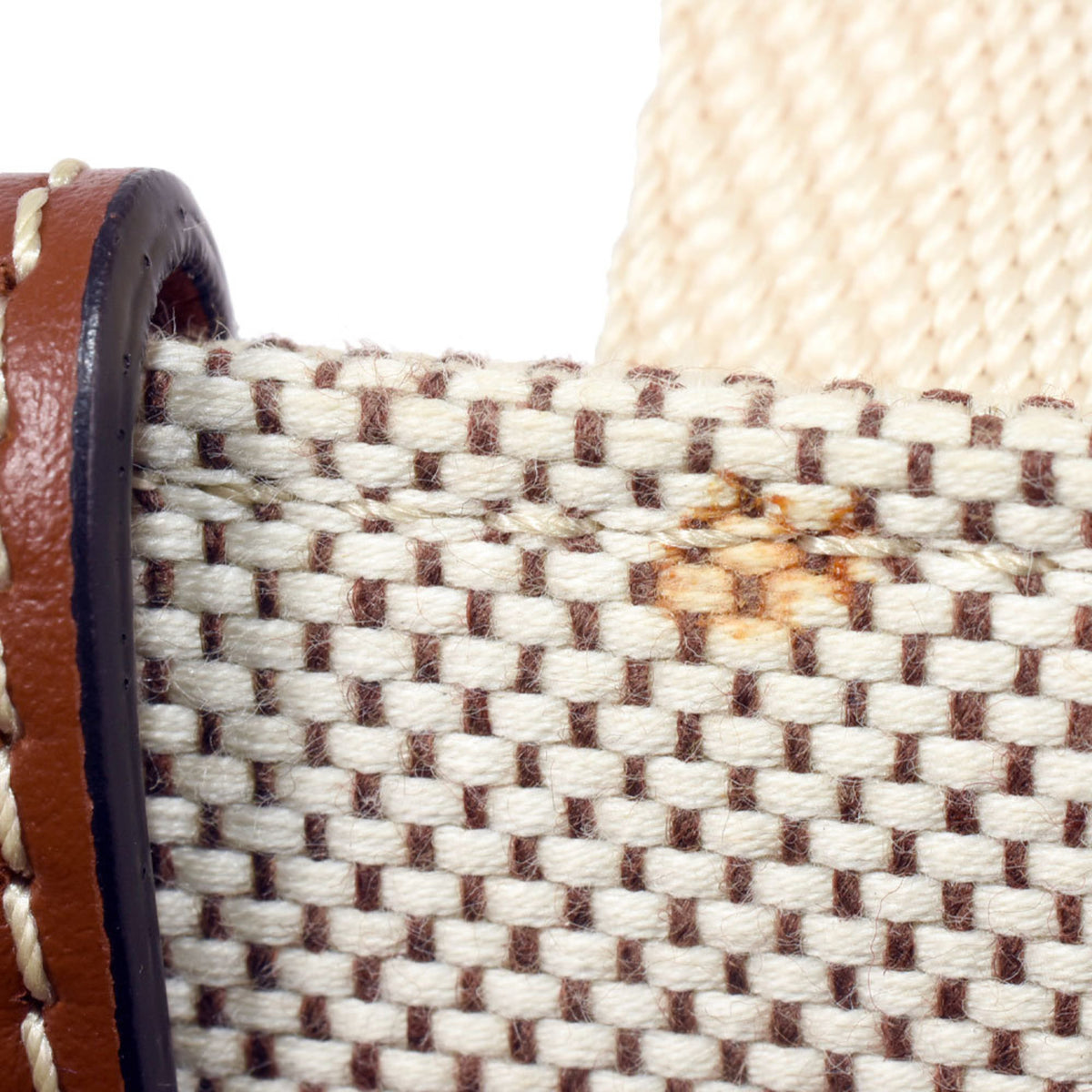 Chloé Brown White Cotton Shoulder Bag (Pre-Owned)