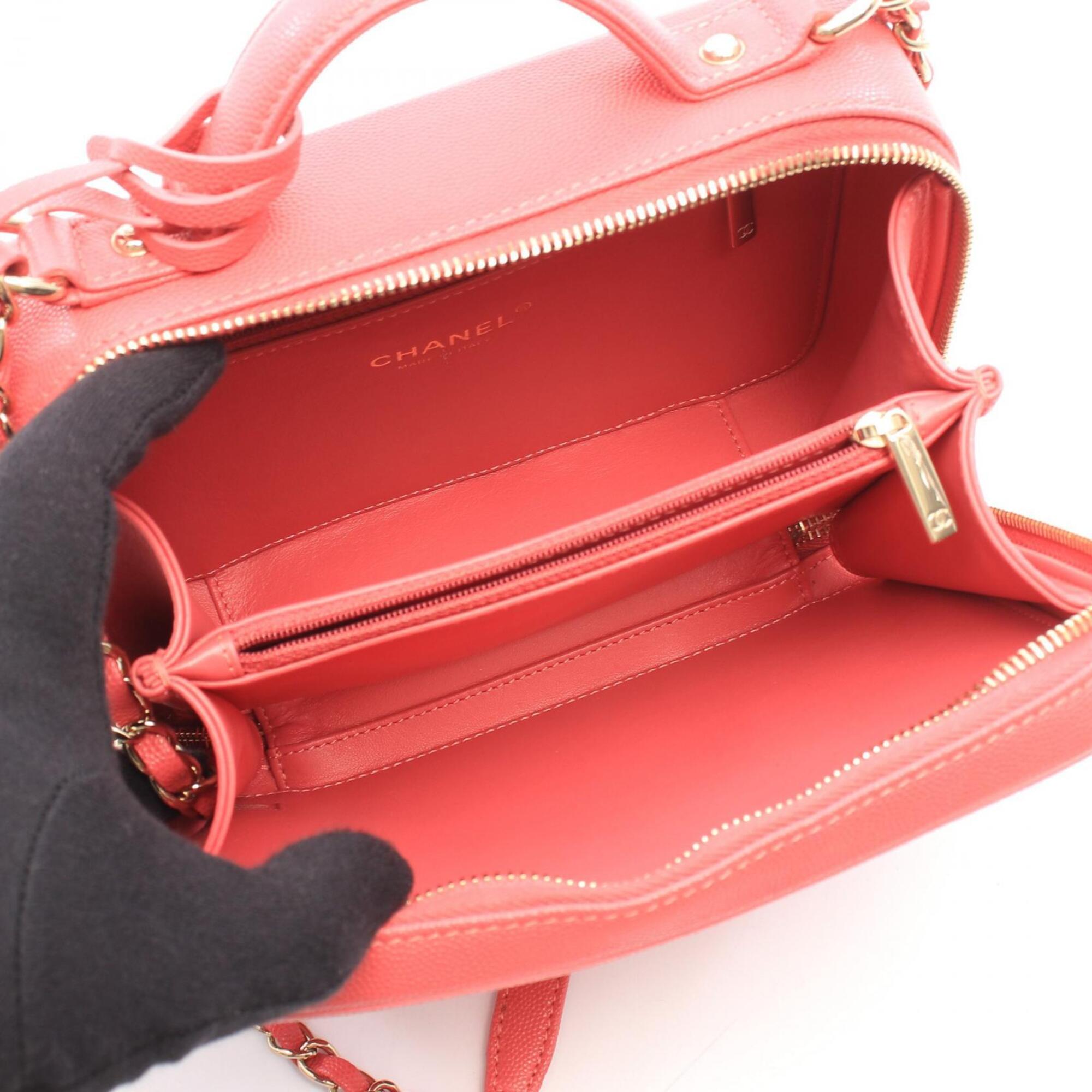 Chanel Pink Grained Calfskin Handbag Shoulder Bag (Pre-Owned)