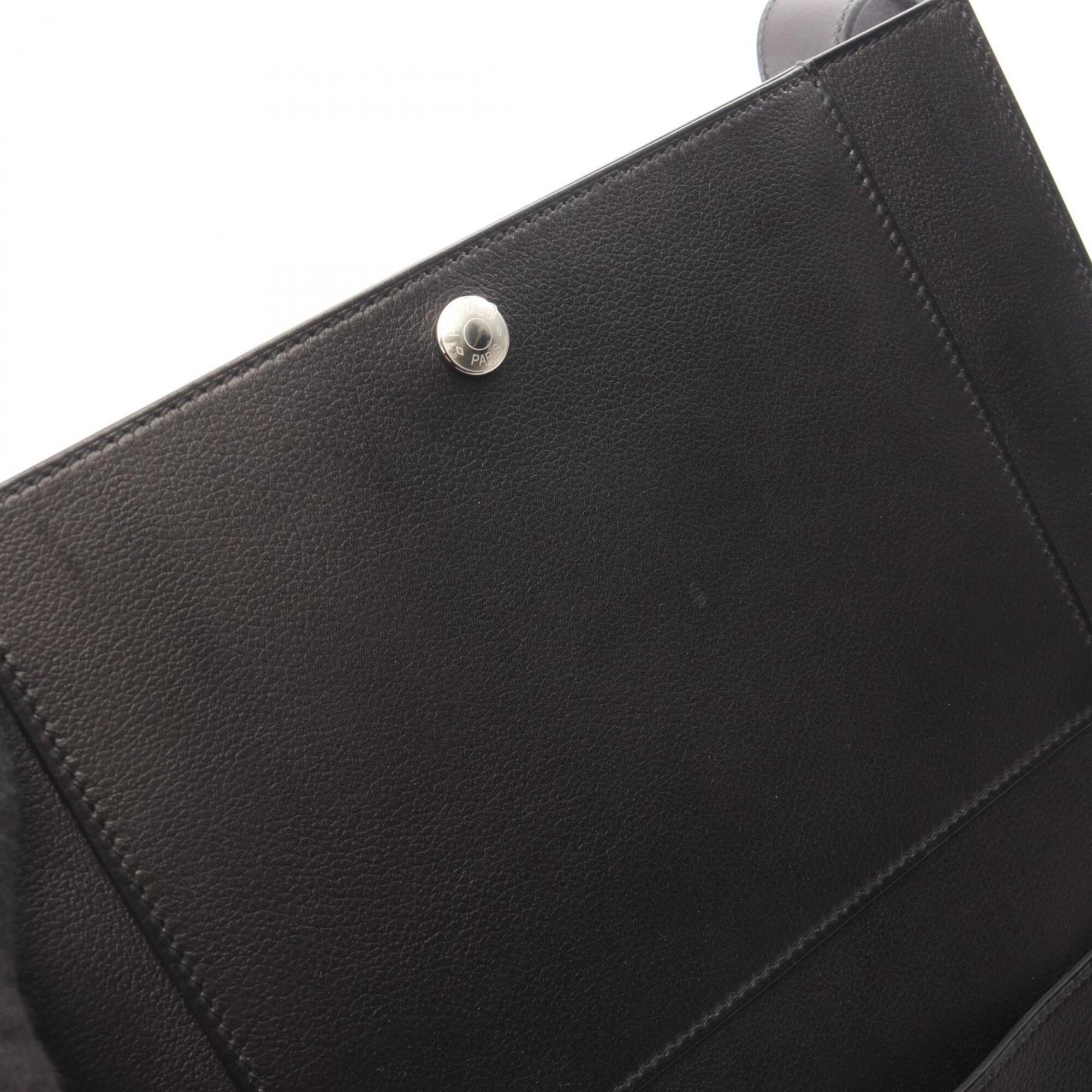 Hermes Black Leather Evergrain Leather Handbag Shoulder Bag (Pre-Owned)