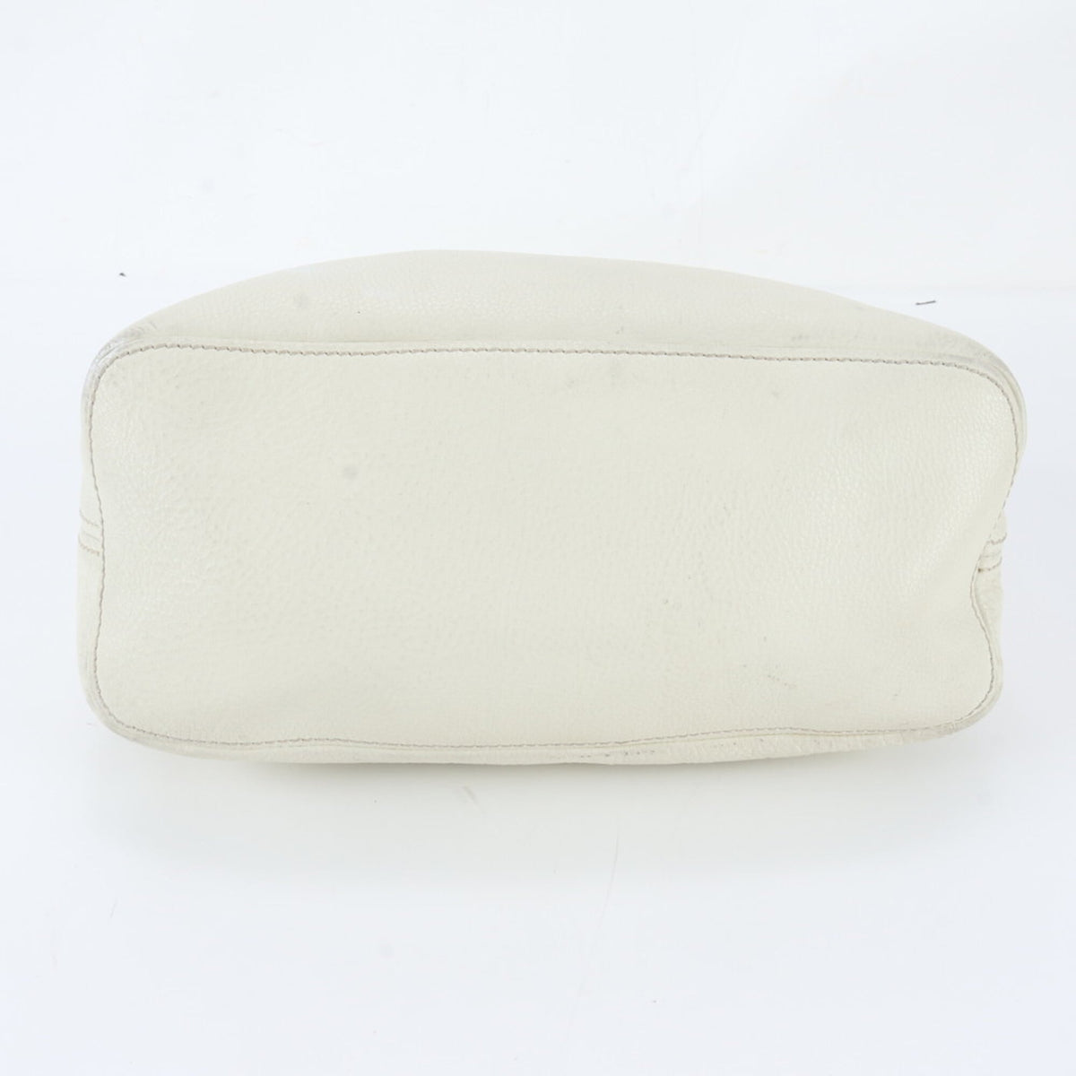 Prada White Leather Handbag Shoulder Bag Tote Bag (Pre-Owned)