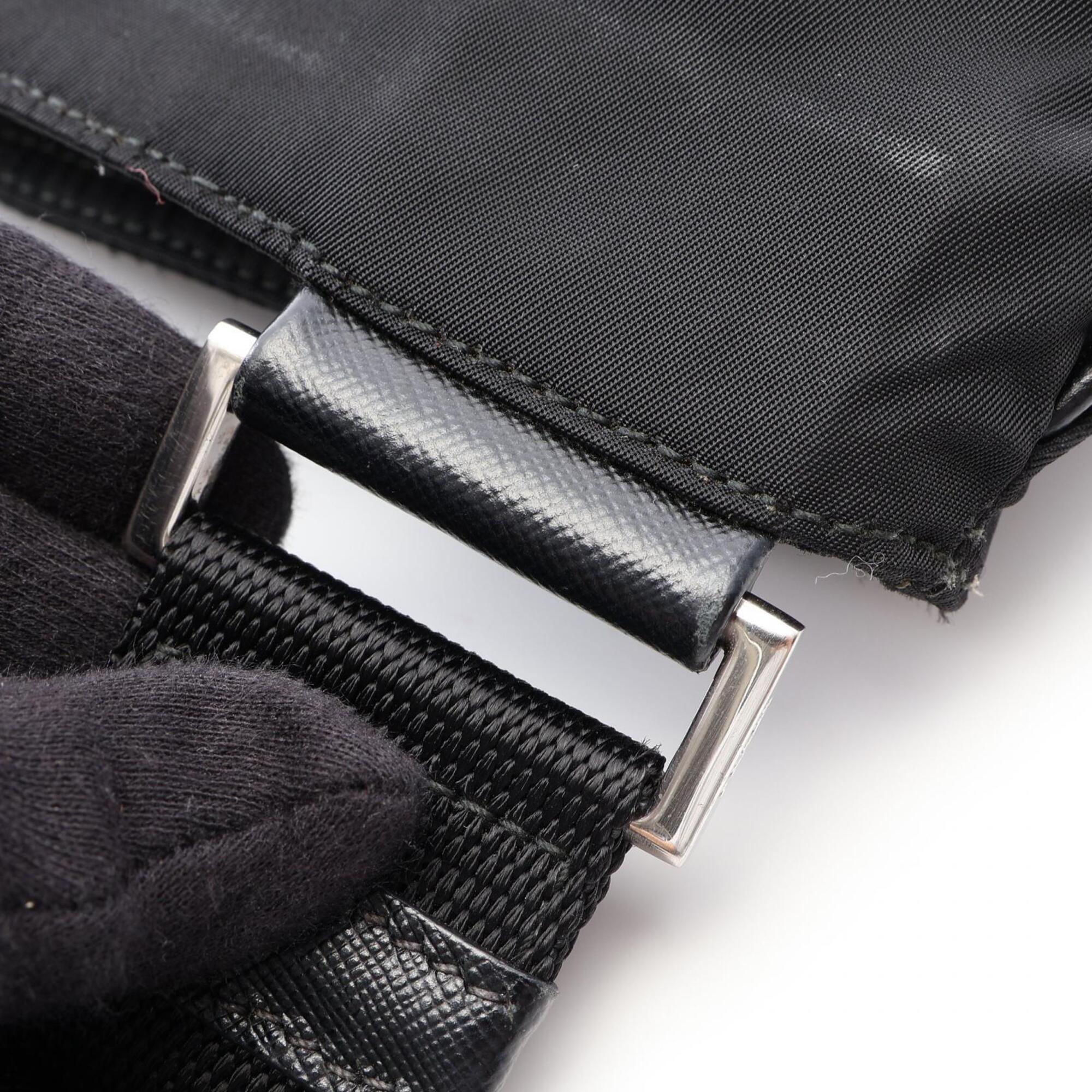 Prada Black Nylon Leather Shoulder Bag (Pre-Owned)