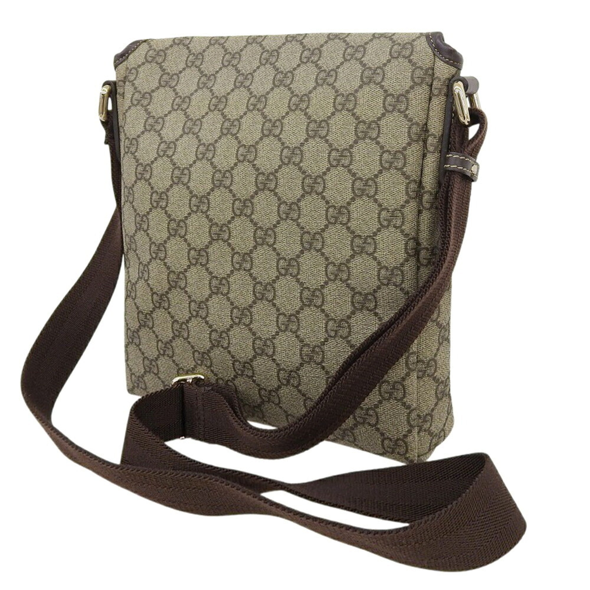 Gucci Beige Brown Pvc Shoulder Bag (Pre-Owned)