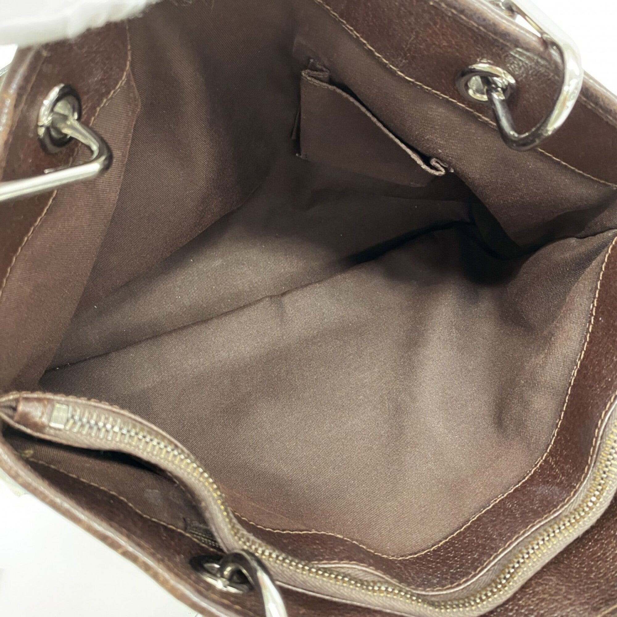 Gucci Beige Brown Canvas Tote Bag (Pre-Owned)