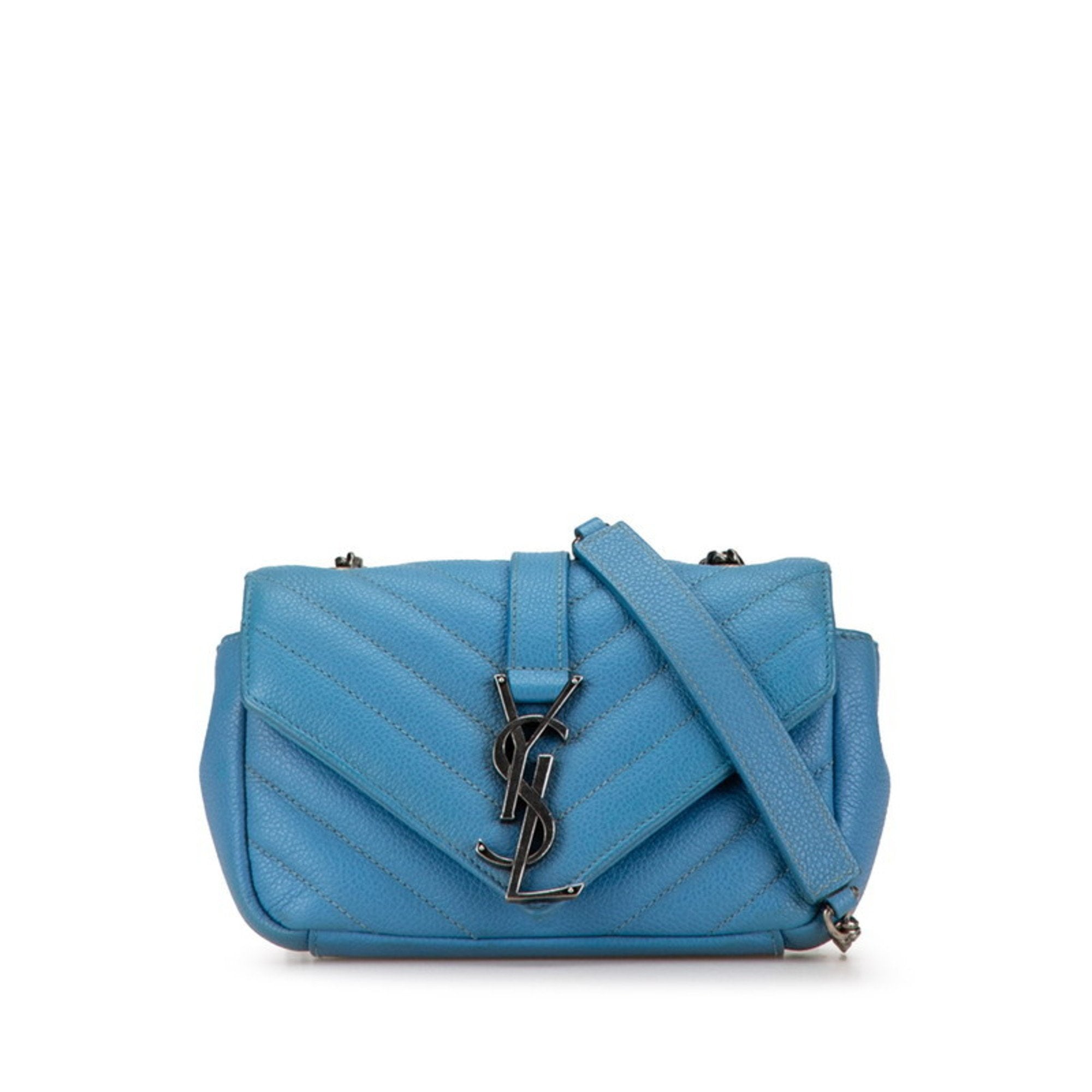 Saint Laurent Blue Leather Shoulder Bag (Pre-Owned)