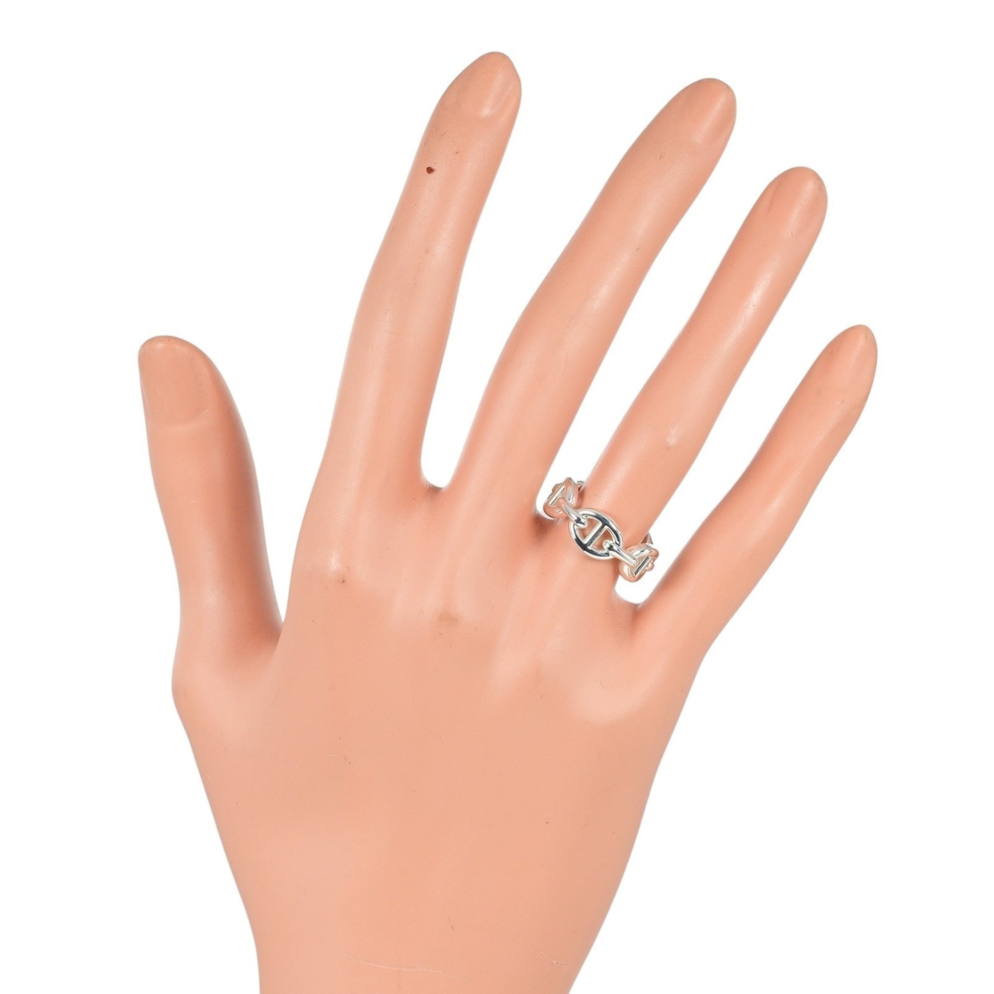 Hermes Silver 925 Band Ring (Pre-Owned)