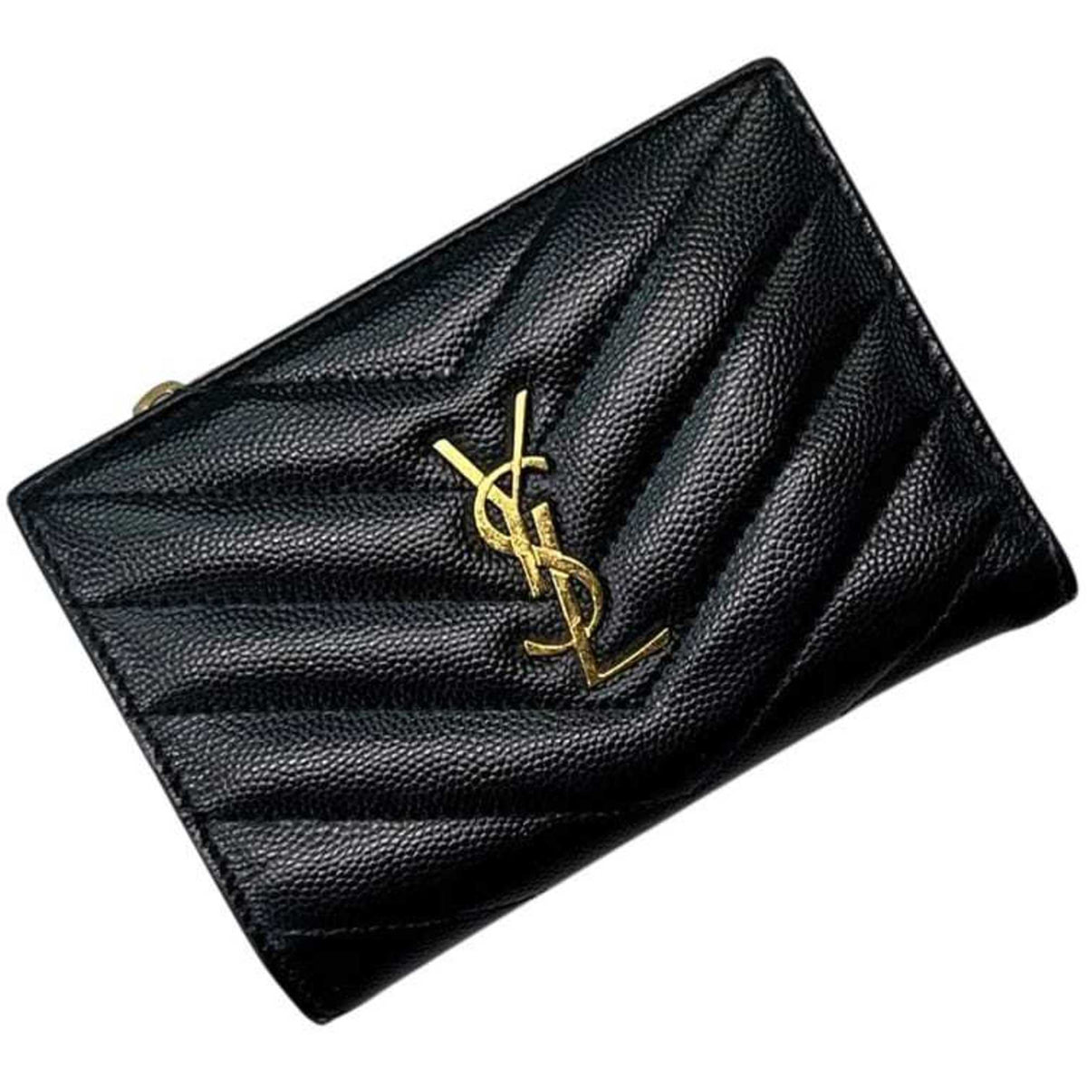 Saint Laurent Black Leather Wallet (Bi-Fold) (Pre-Owned)