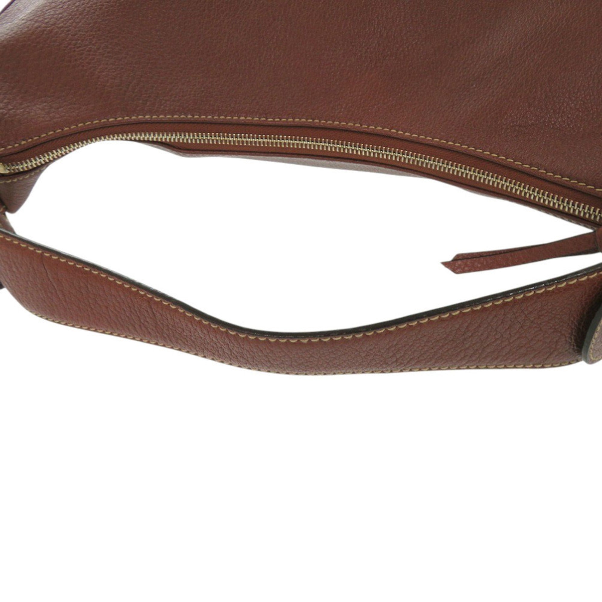 Bvlgari Brown Leather Handbag Shoulder Bag (Pre-Owned)