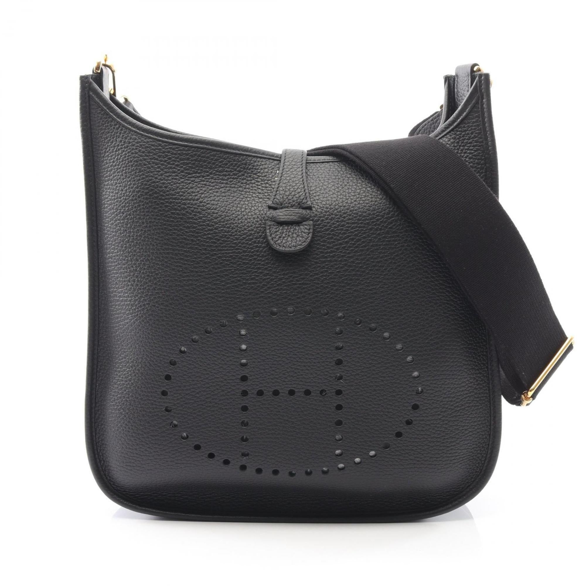 Hermes Black Taurillon Clemence Leather Shoulder Bag (Pre-Owned)
