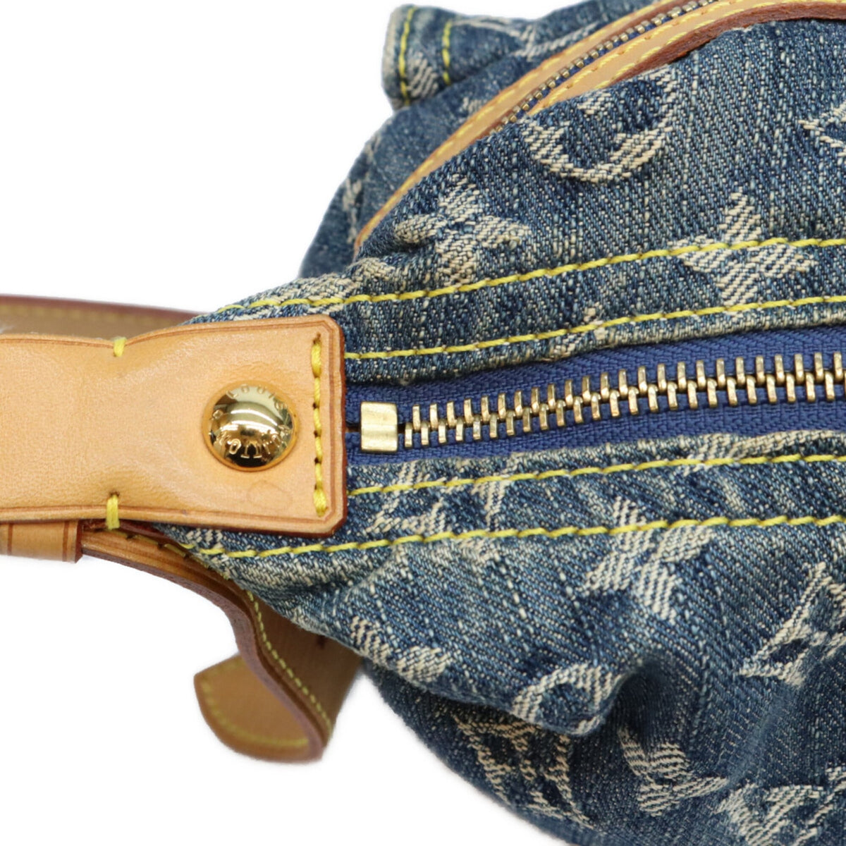 Louis Vuitton Gold Monogram Denim Shoulder Bag (Pre-Owned)
