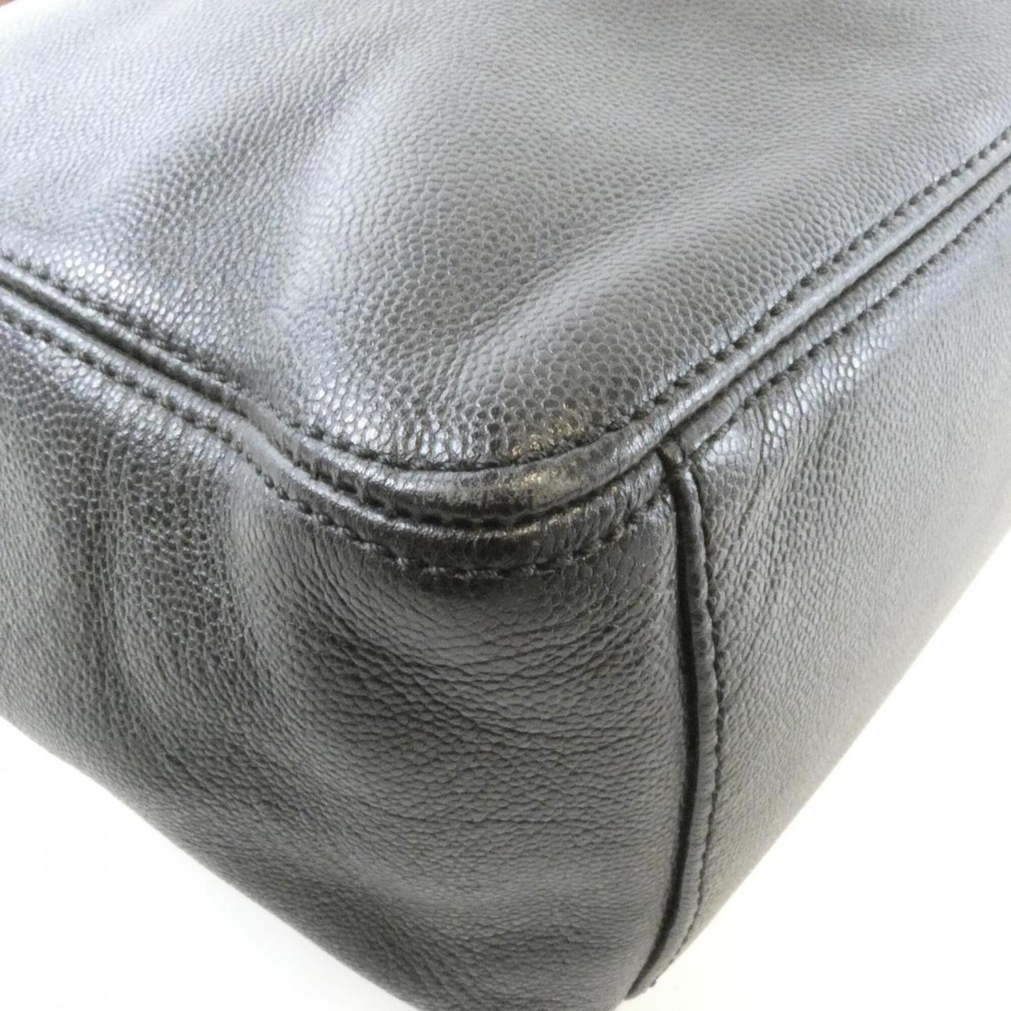 Chanel Black Grained Calfskin Handbag (Pre-Owned)