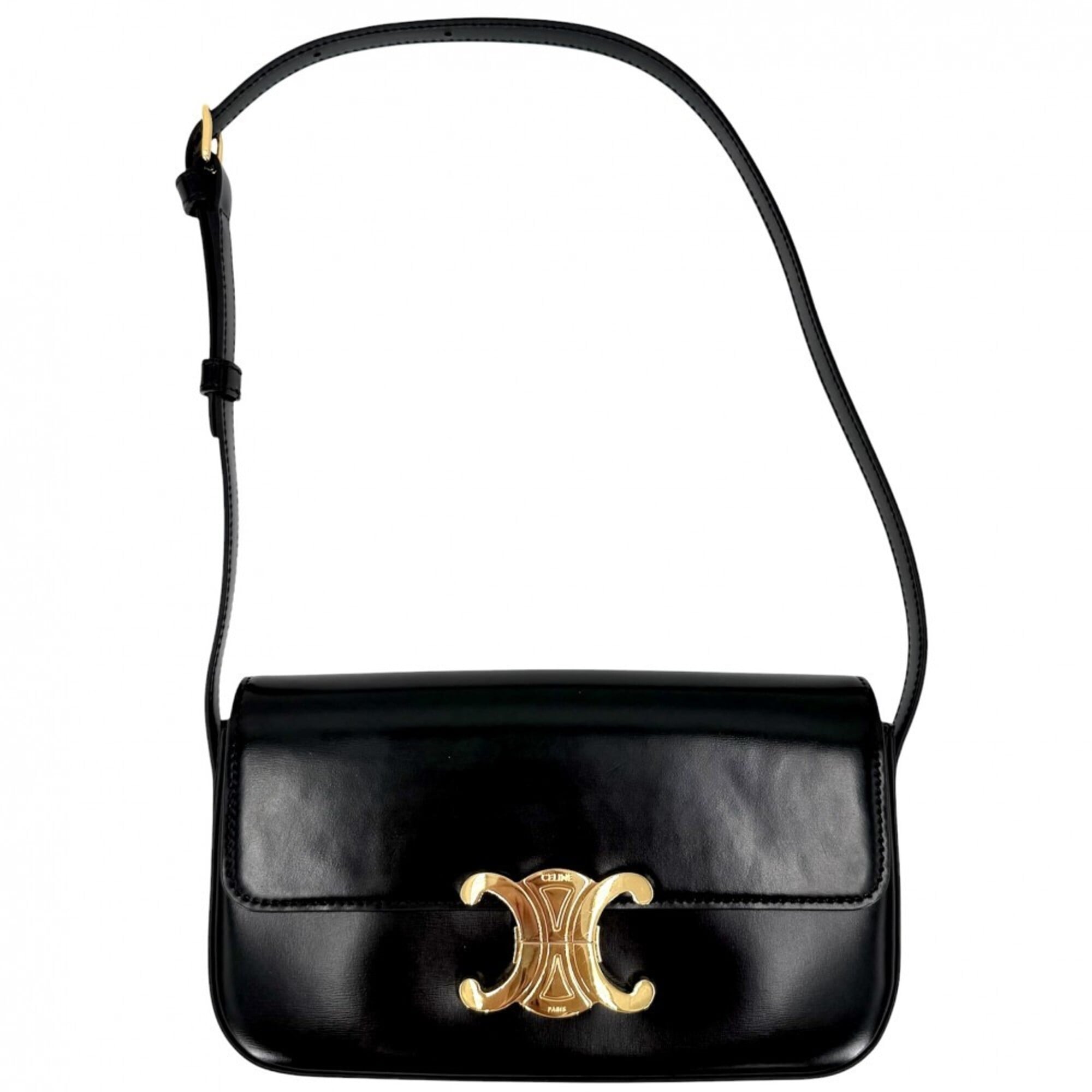 Celine Black White Leather Shoulder Bag (Pre-Owned)