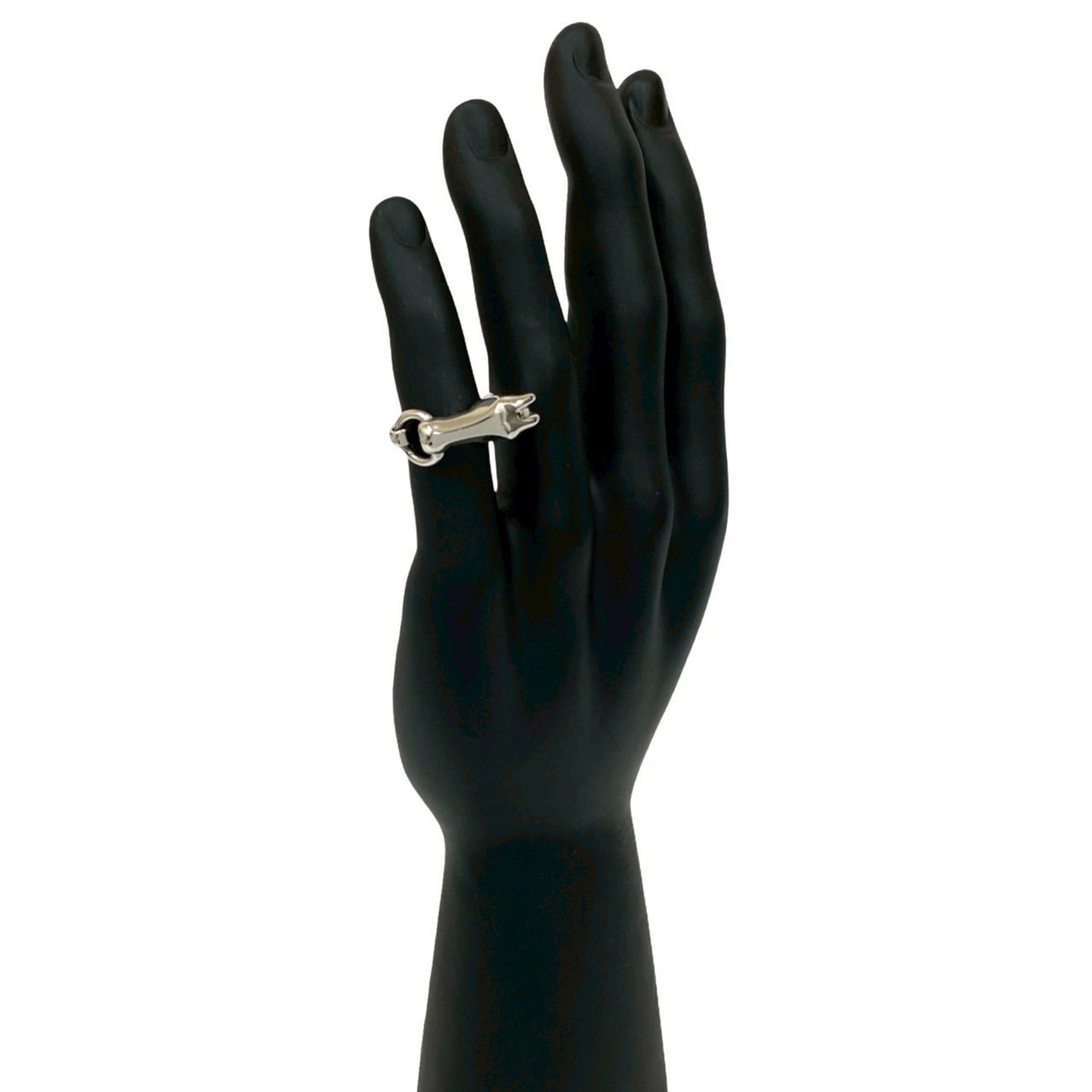 Hermes Silver Silver 925 Band Ring (Pre-Owned)