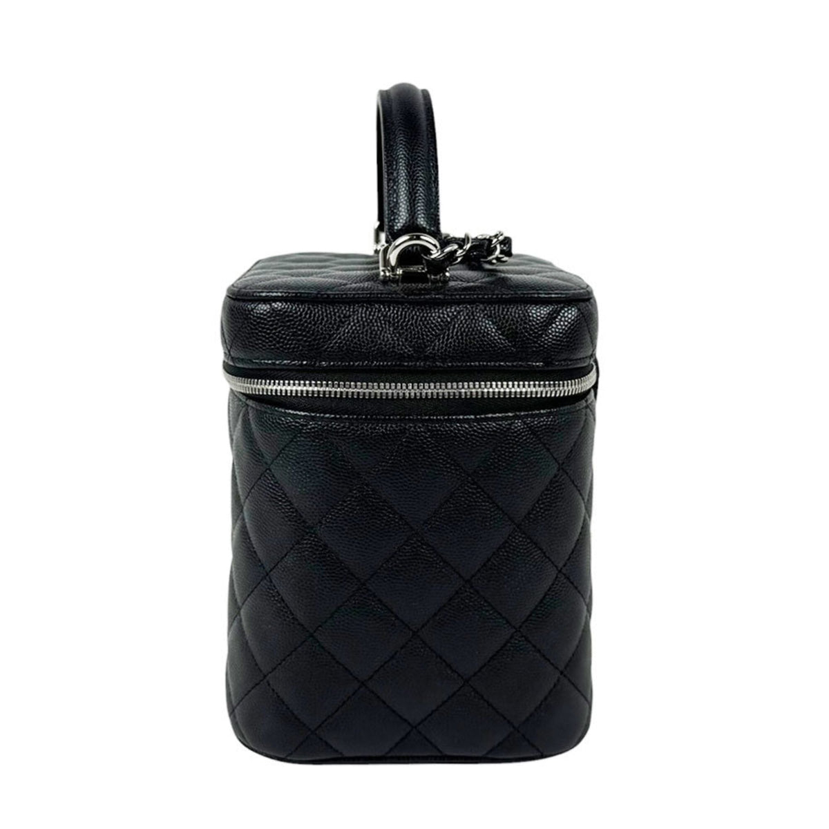 Chanel Black Grained Calfskin Shoulder Bag Vanity Bag (Pre-Owned)