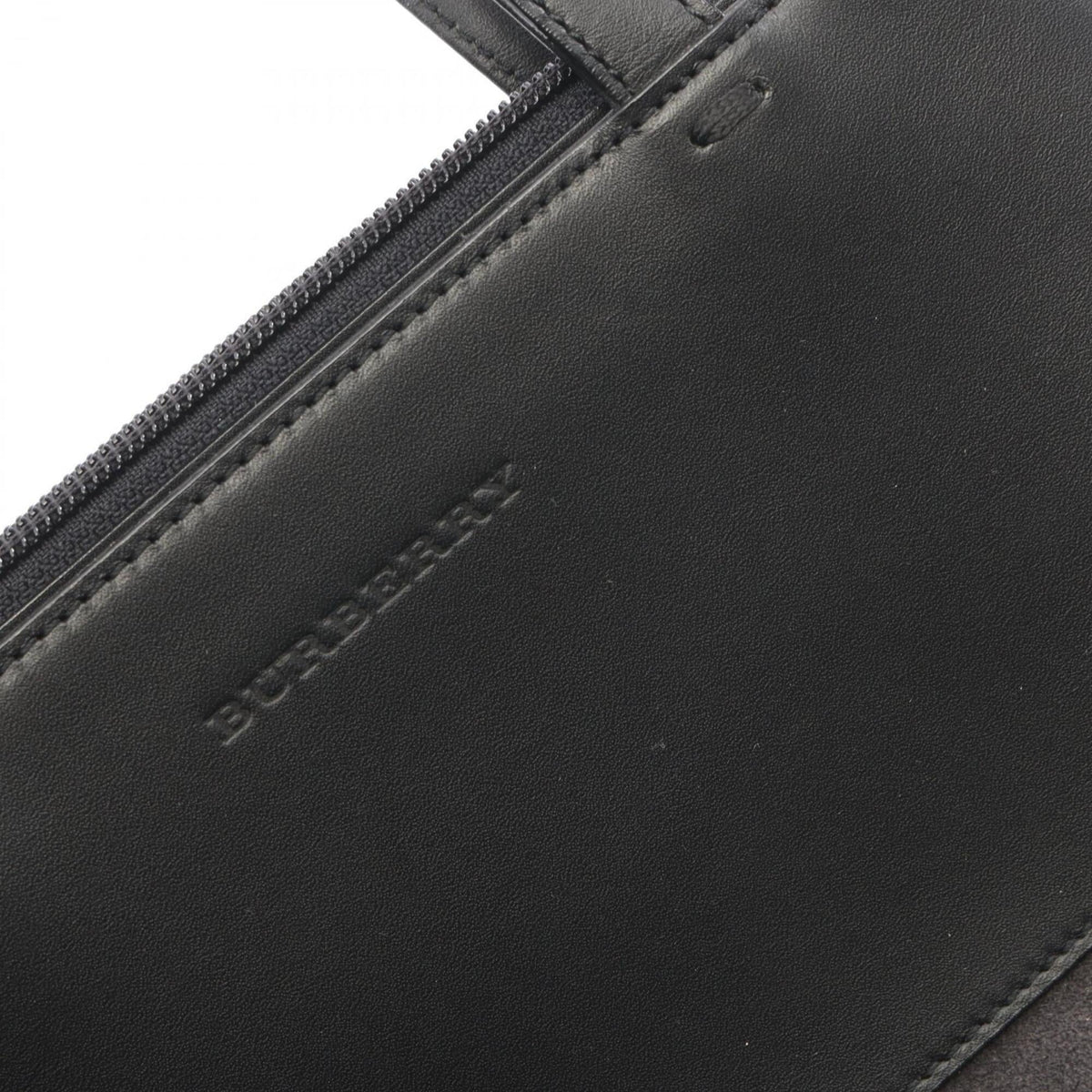 Burberry Black Leather Suede Handbag (Pre-Owned)
