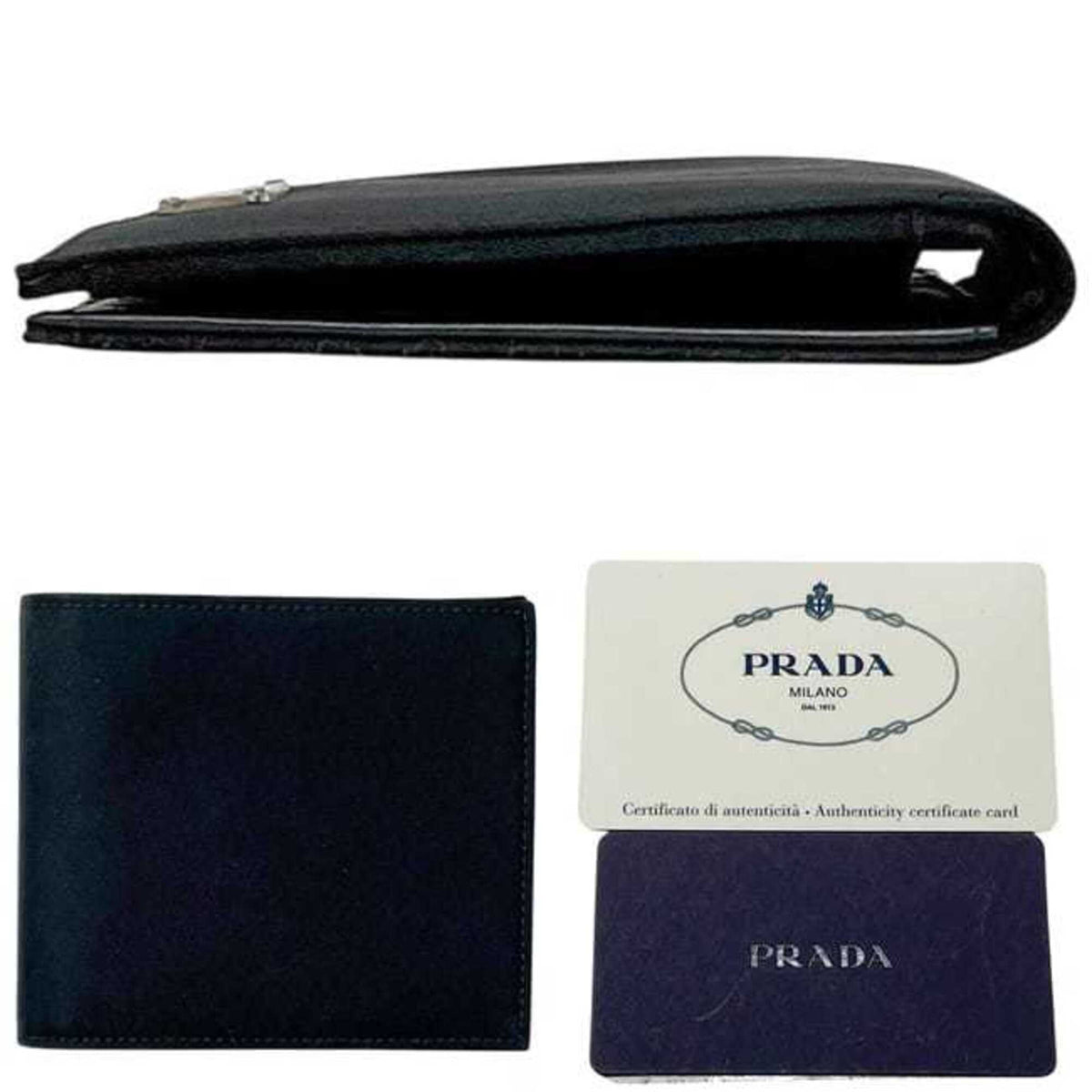 Prada Black Nero Nylon Leather Wallet (Bi-Fold) (Pre-Owned)